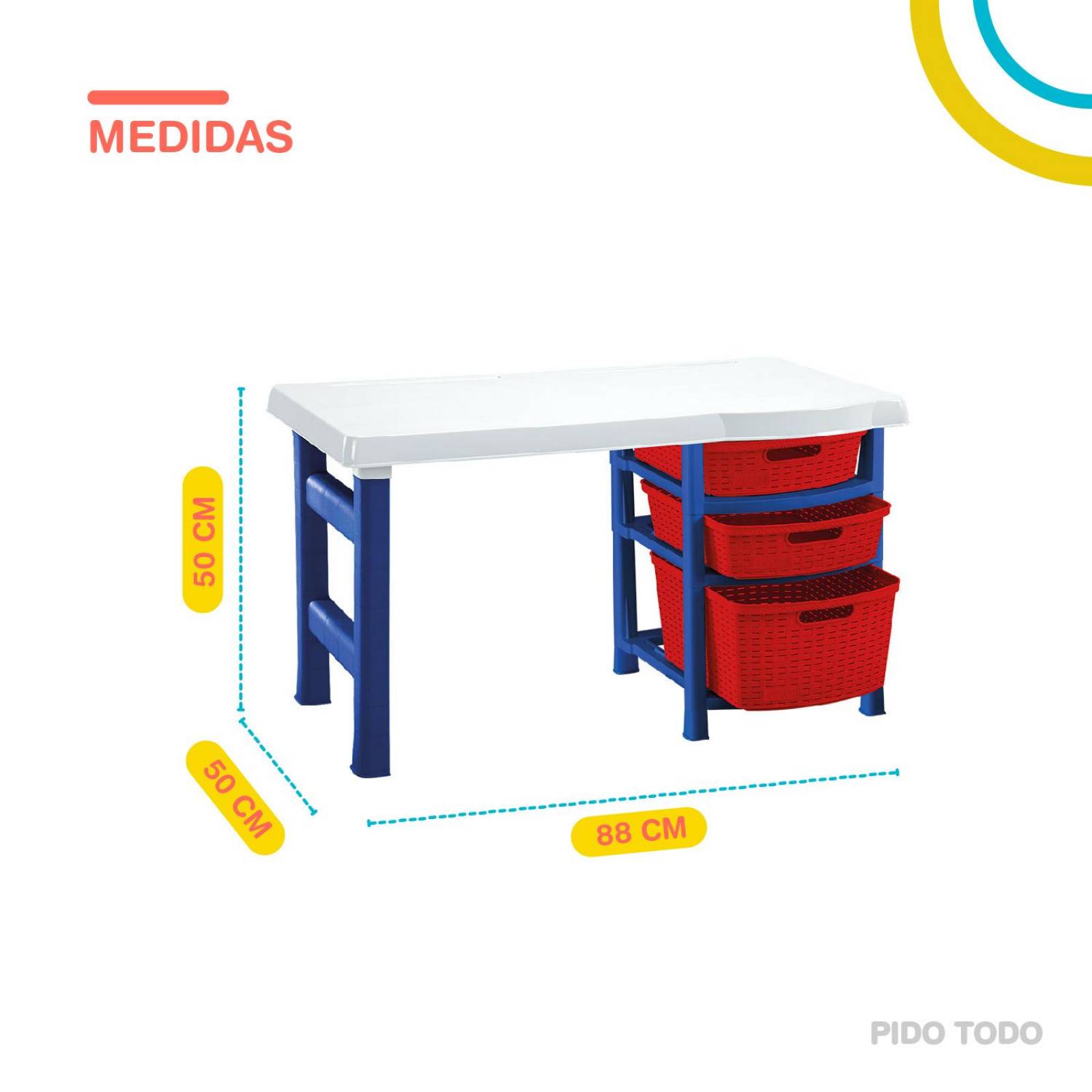 Escritorio Mesa Escolar para Tareas Infantil Niño En Casa Blanco