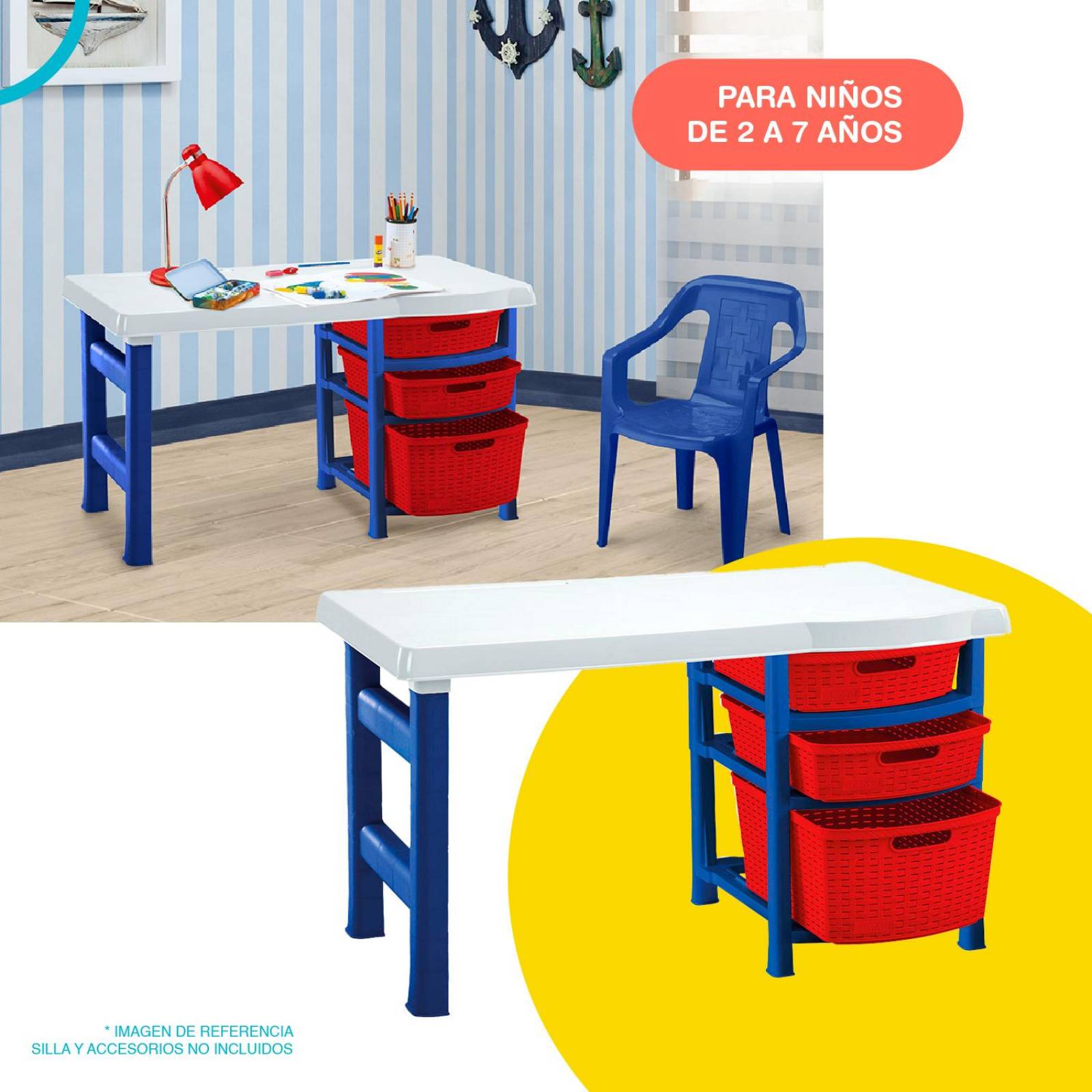 Escritorio Mesa Escolar para Tareas Infantil Niño En Casa Blanco