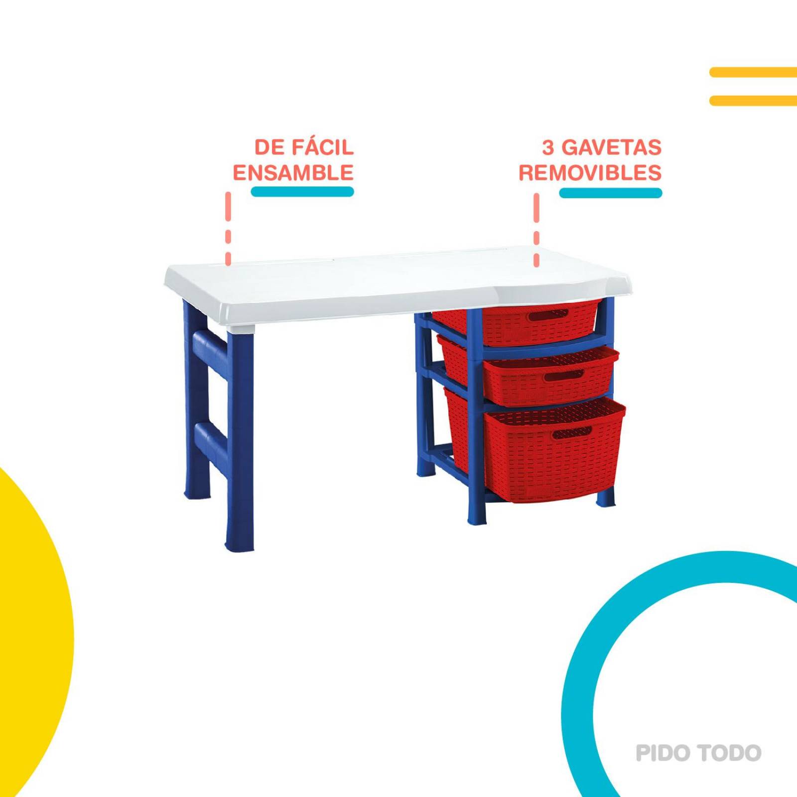 Escritorio Mesa Escolar para Tareas Infantil Niño En Casa Blanco
