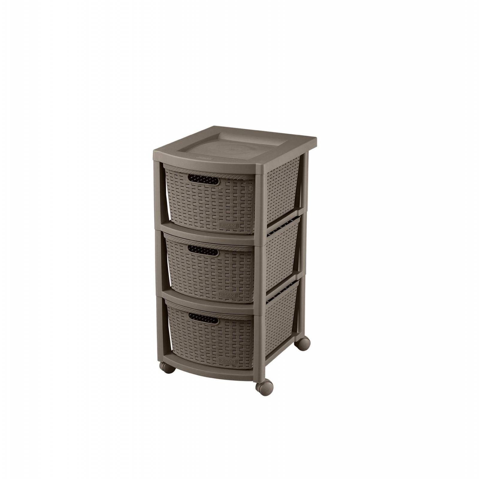 Torre 3 Niveles Cajonera Multiusos Organizador Plastico Café