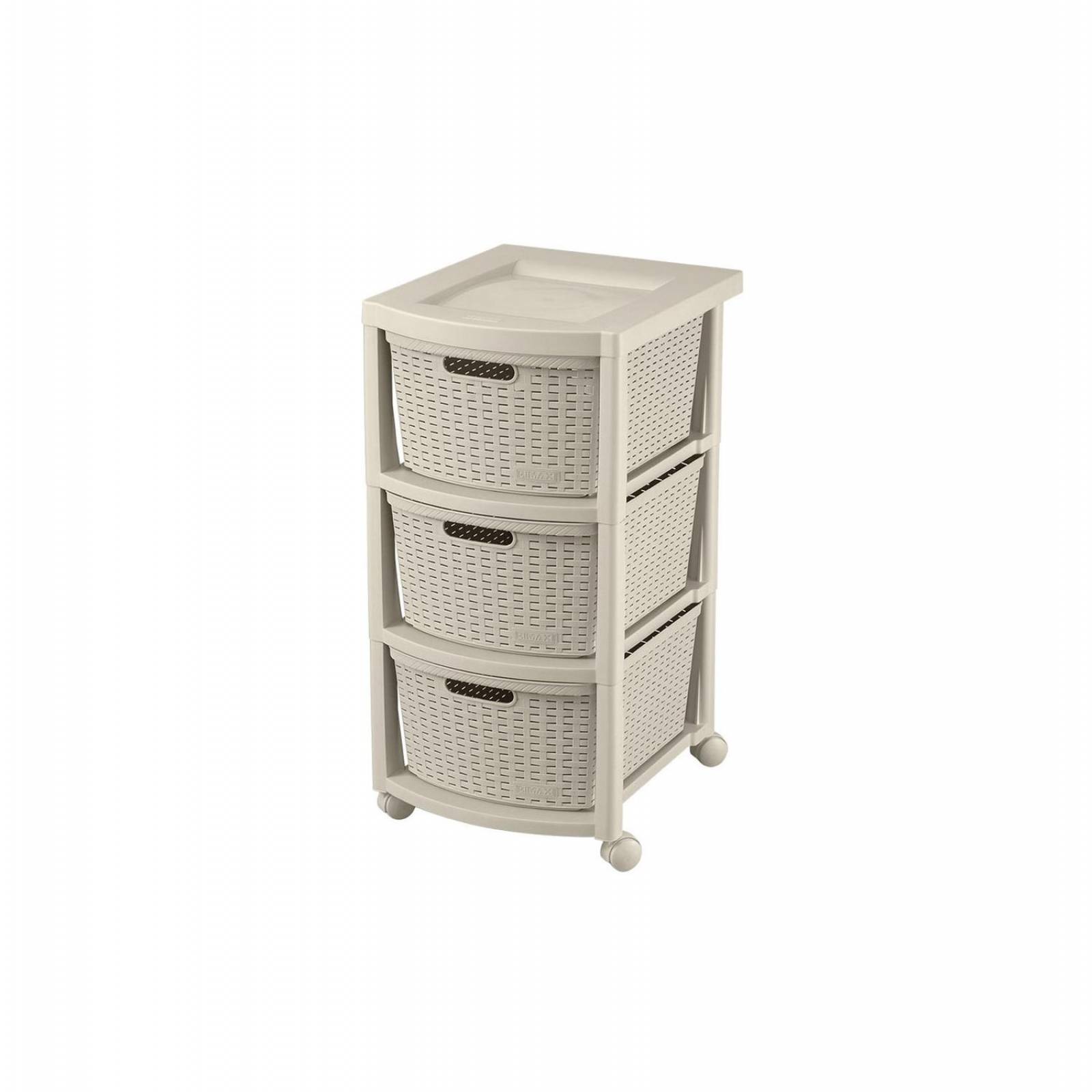 Torre 3 Niveles Cajonera Multiusos Organizador Plastico Beige