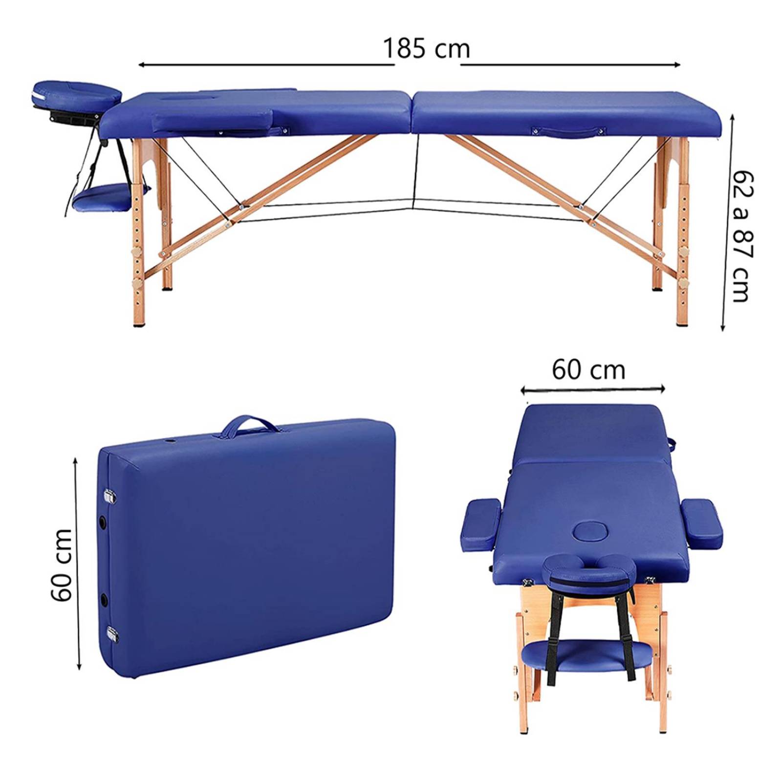 Cama Para Masajes, Spa, Tatuajes Y Terapia Física, Estuche Azul
