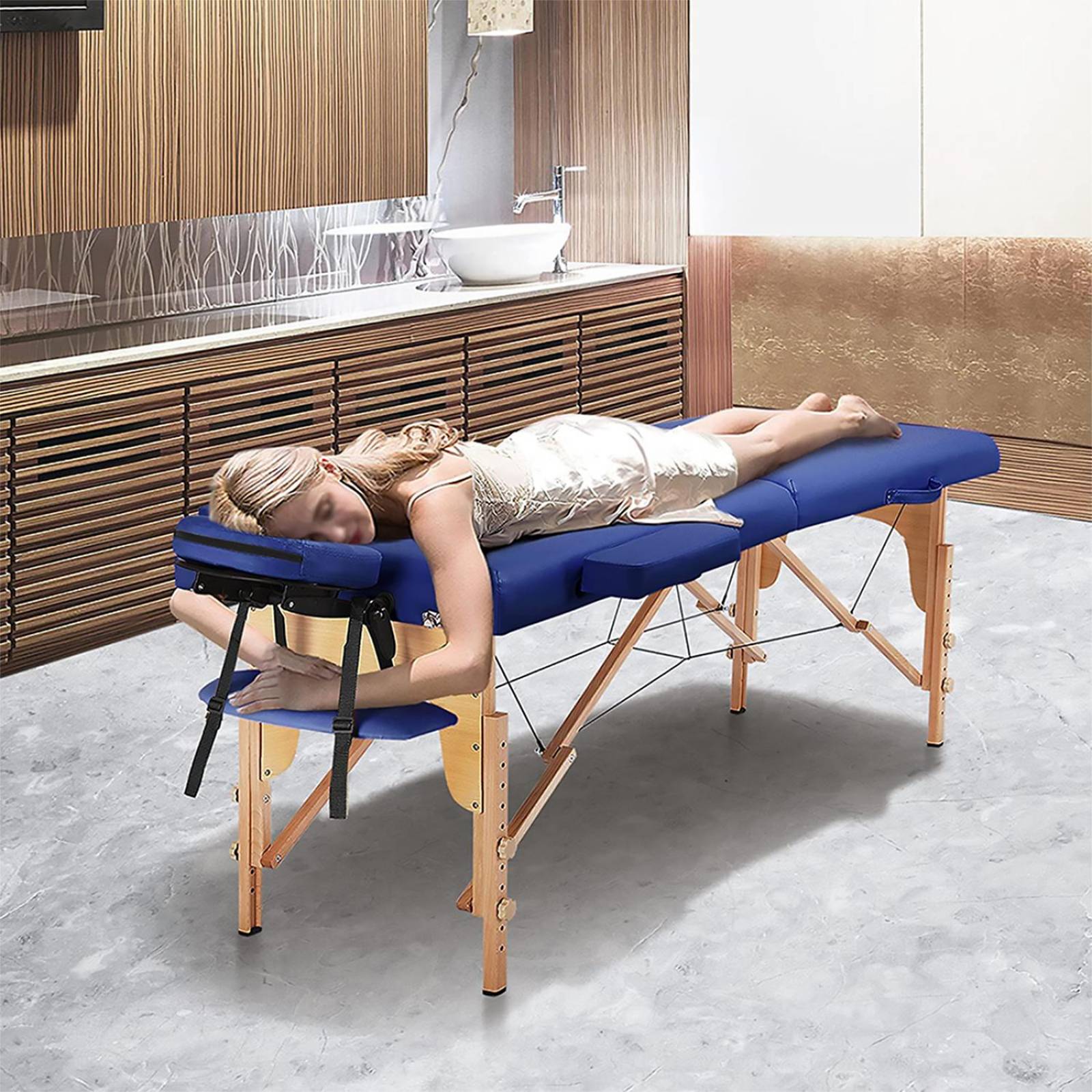 Cama Para Masajes, Spa, Tatuajes Y Terapia Física, Estuche Azul