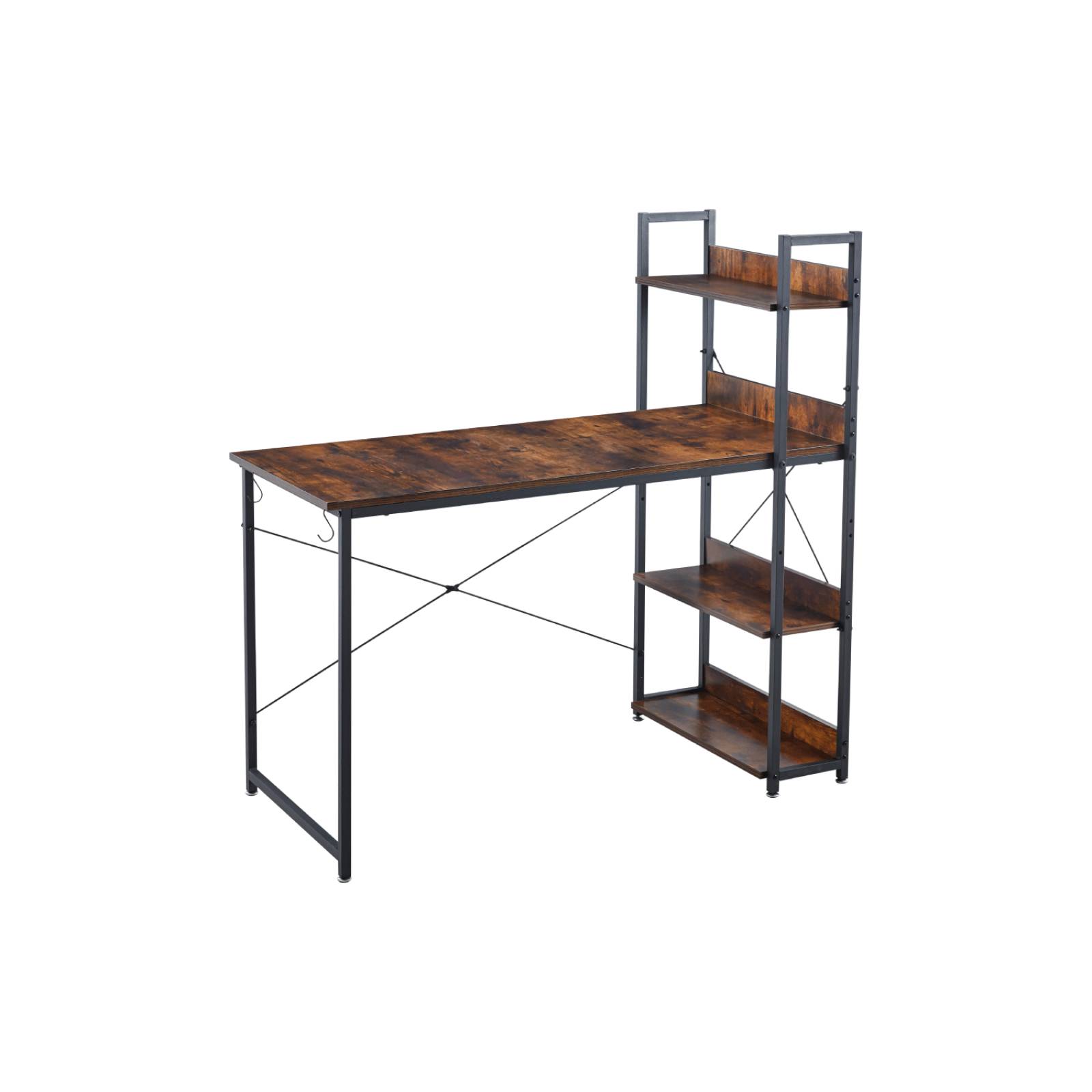 Escritorio Minimalista Estructura Metal Con Repisas Oficina