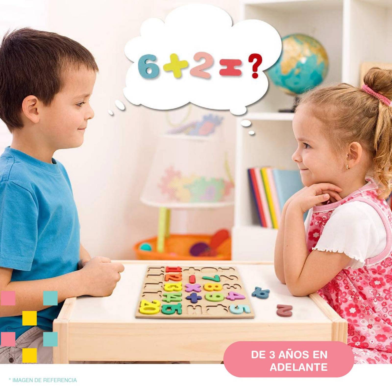 Rompecabezas Numeros, Letras y figuras geometricas 