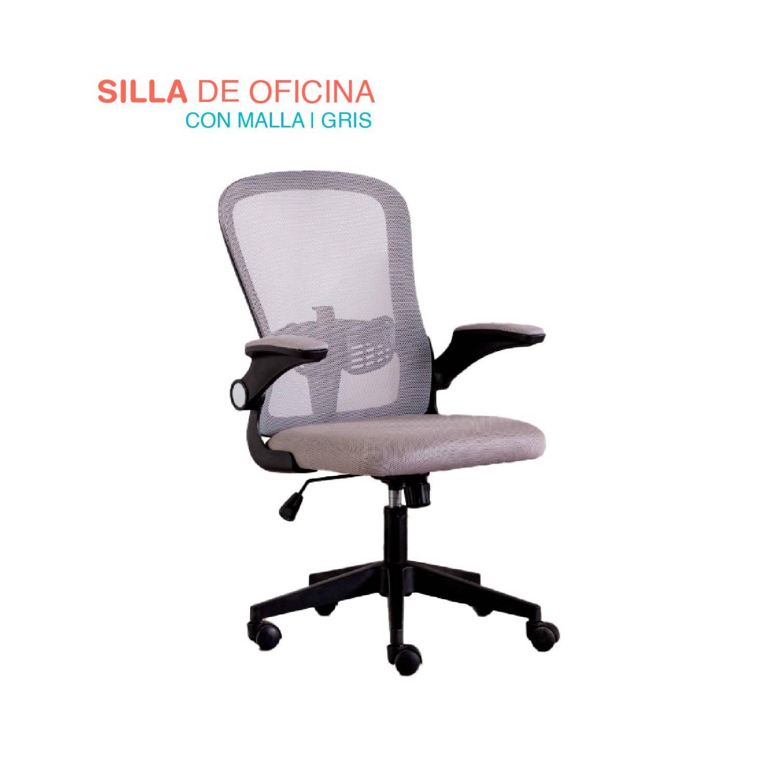 Silla Para Escritorio Y Oficina Ergonomica Altura Ajustable Gris