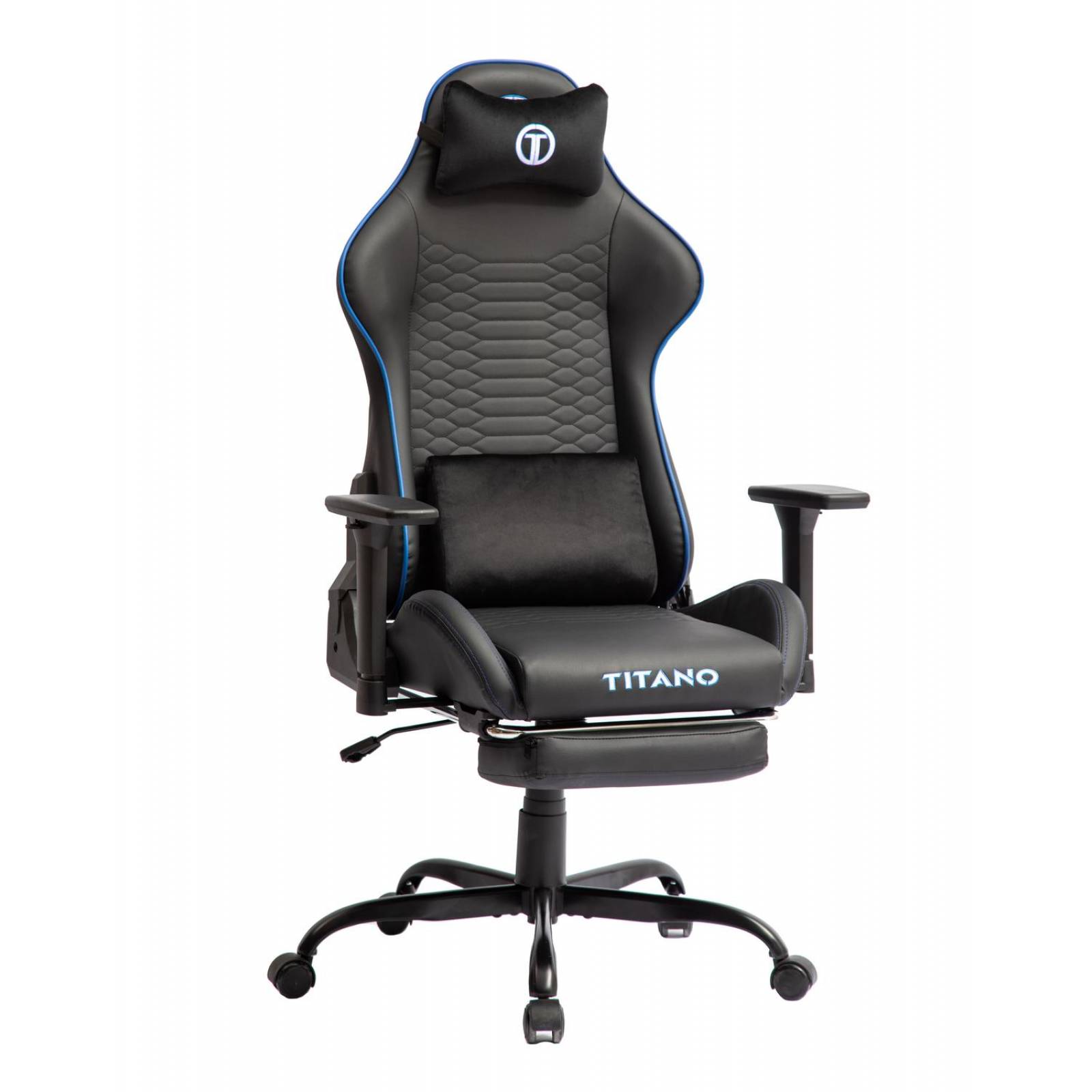 Silla Gamer PANTHER Ergonomica con Reposapies Reinclinable Gaming Azul