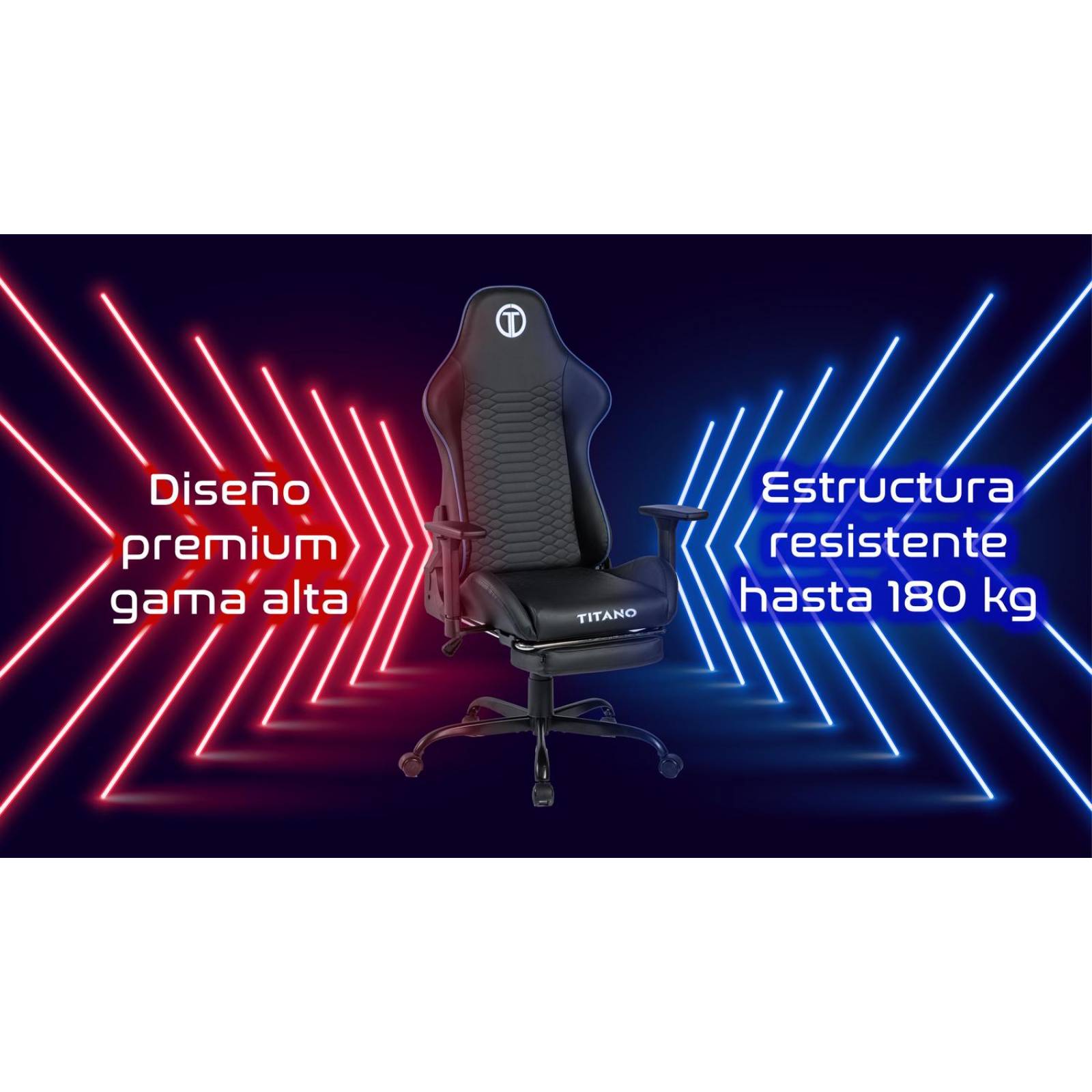 Silla Gamer PANTHER Ergonomica con Reposapies Reinclinable Gaming Azul