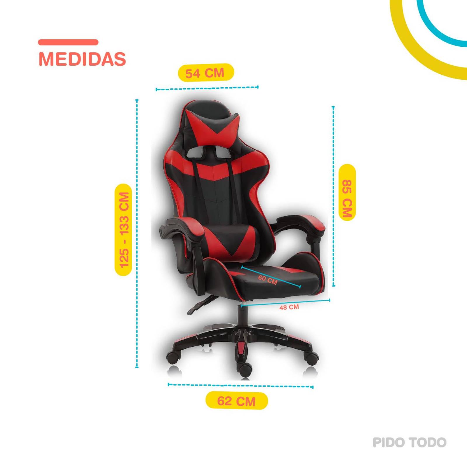 Silla de escritorio gamer ergonómica Reclinable MSI Comoda Homeoffice Rojo