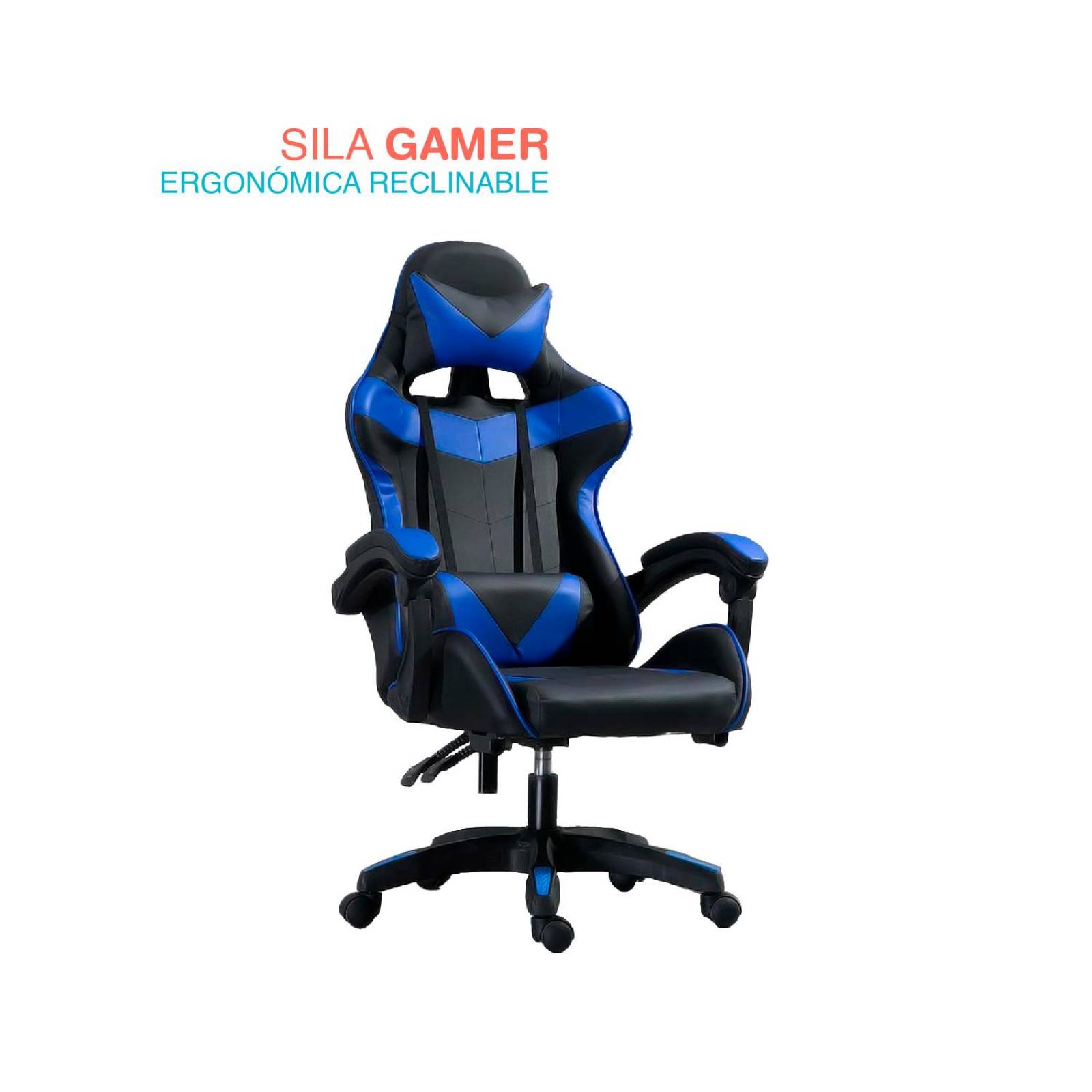 Silla de escritorio gamer ergonómica Reclinable MSI Comoda Homeoffice Azul