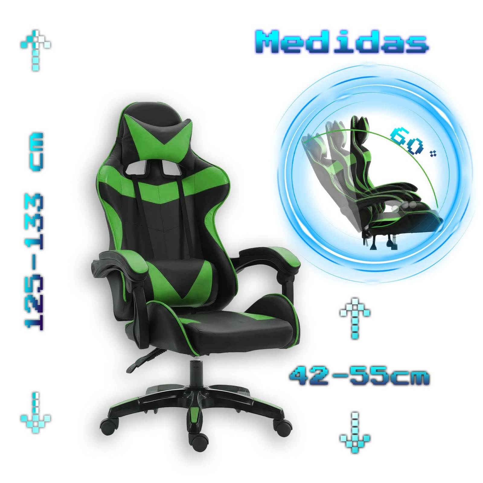 Silla de escritorio gamer ergonómica Reclinable MSI Comoda Homeoffice Verde