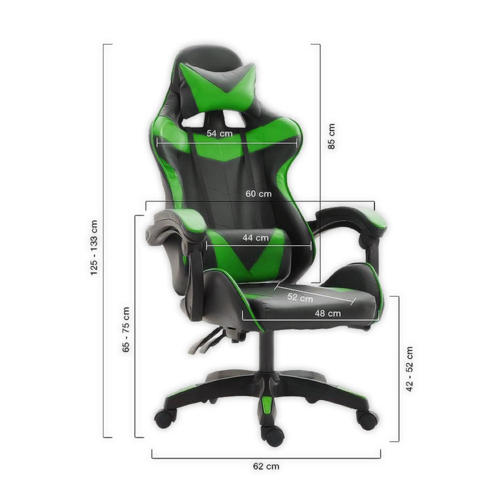 Silla de escritorio gamer ergonómica Reclinable MSI Comoda Homeoffice Verde