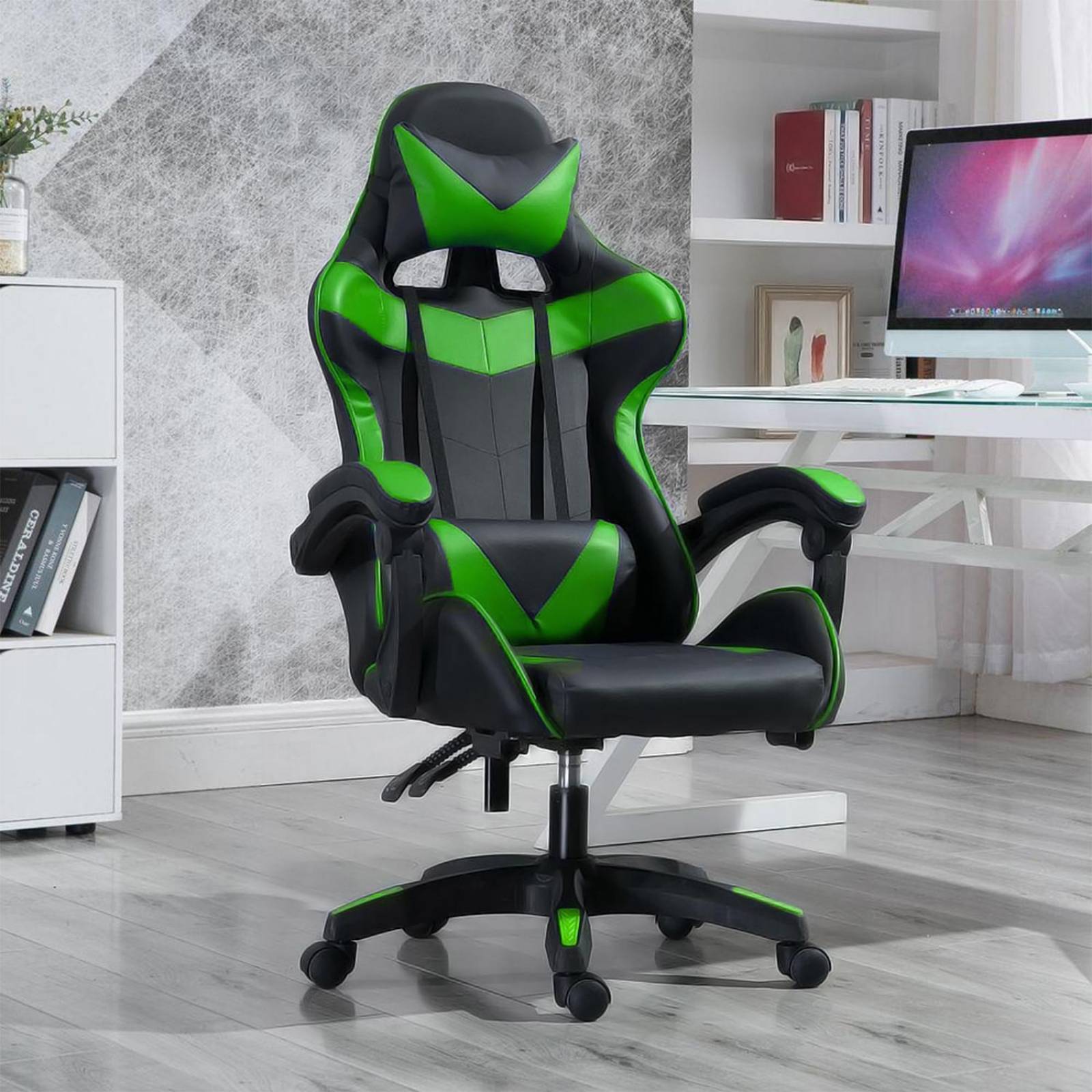 Silla de escritorio gamer ergonómica Reclinable MSI Comoda Homeoffice Verde