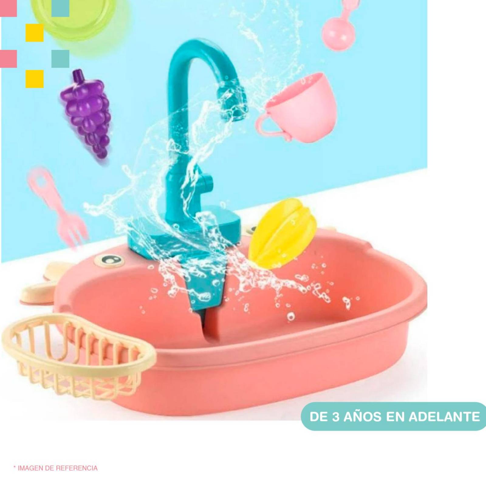 Lava trastes juguete sensorial Set 16 pcs Rosa