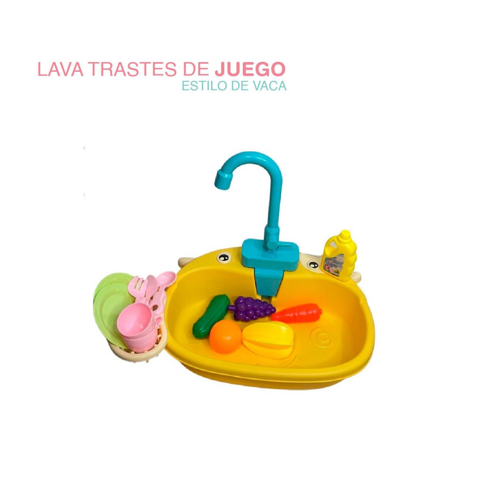 Lava trastes juguete sensorial Set 16 pcs Amarillo