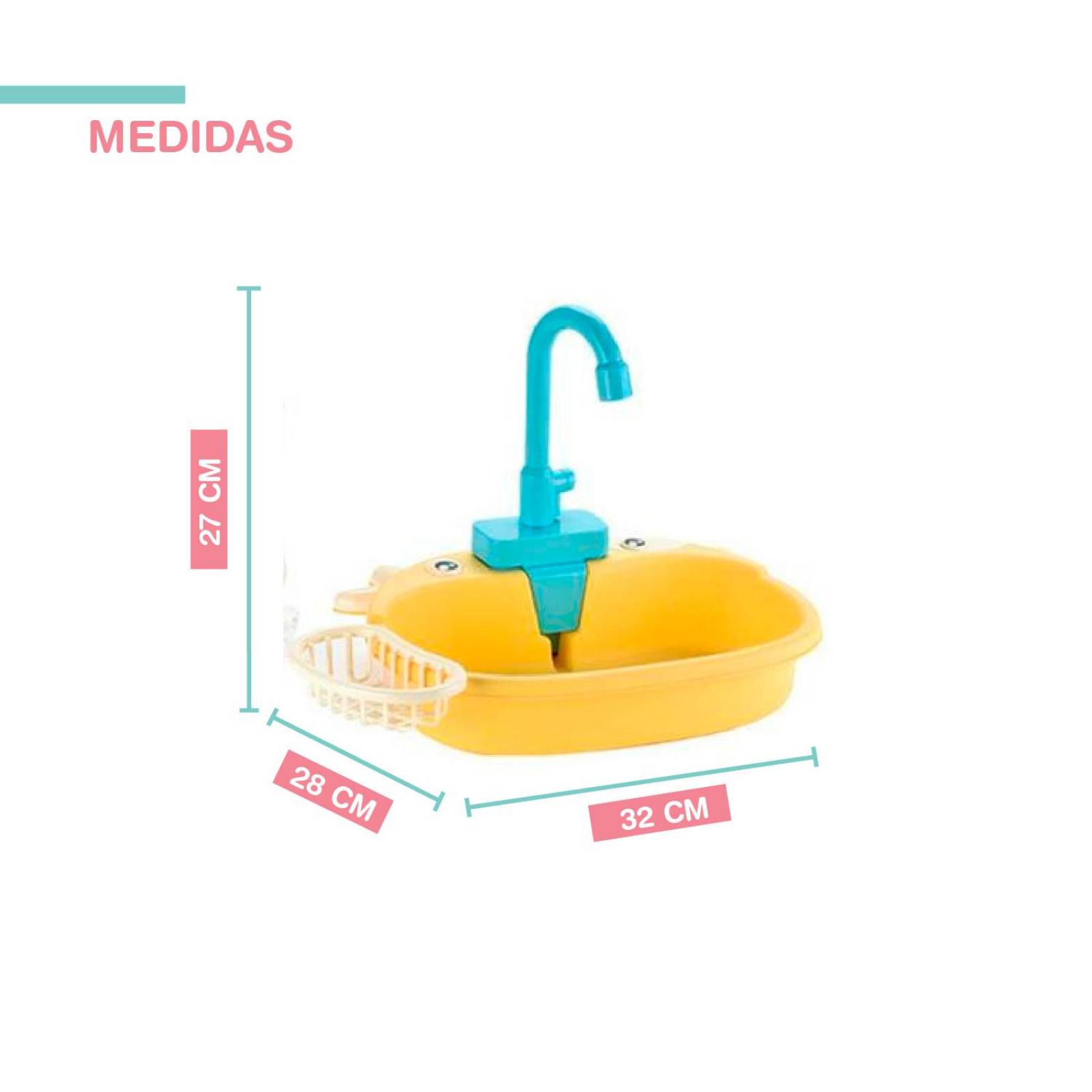 Lava trastes juguete sensorial Set 16 pcs Amarillo