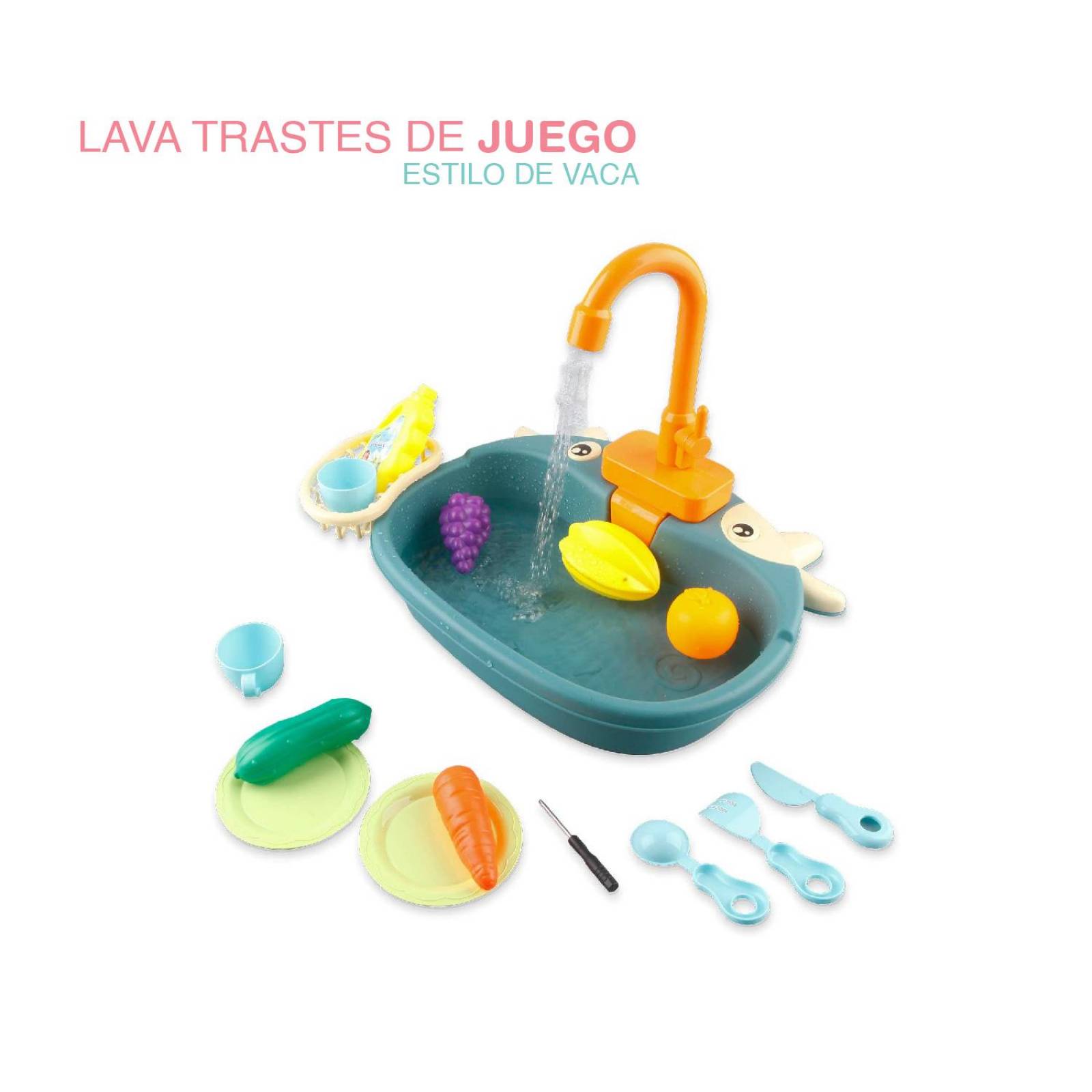 Lava trastes juguete sensorial Set 16 pcs Azul