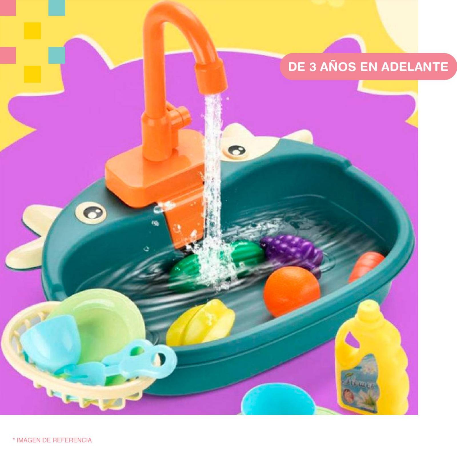 Lava trastes juguete sensorial Set 16 pcs Azul