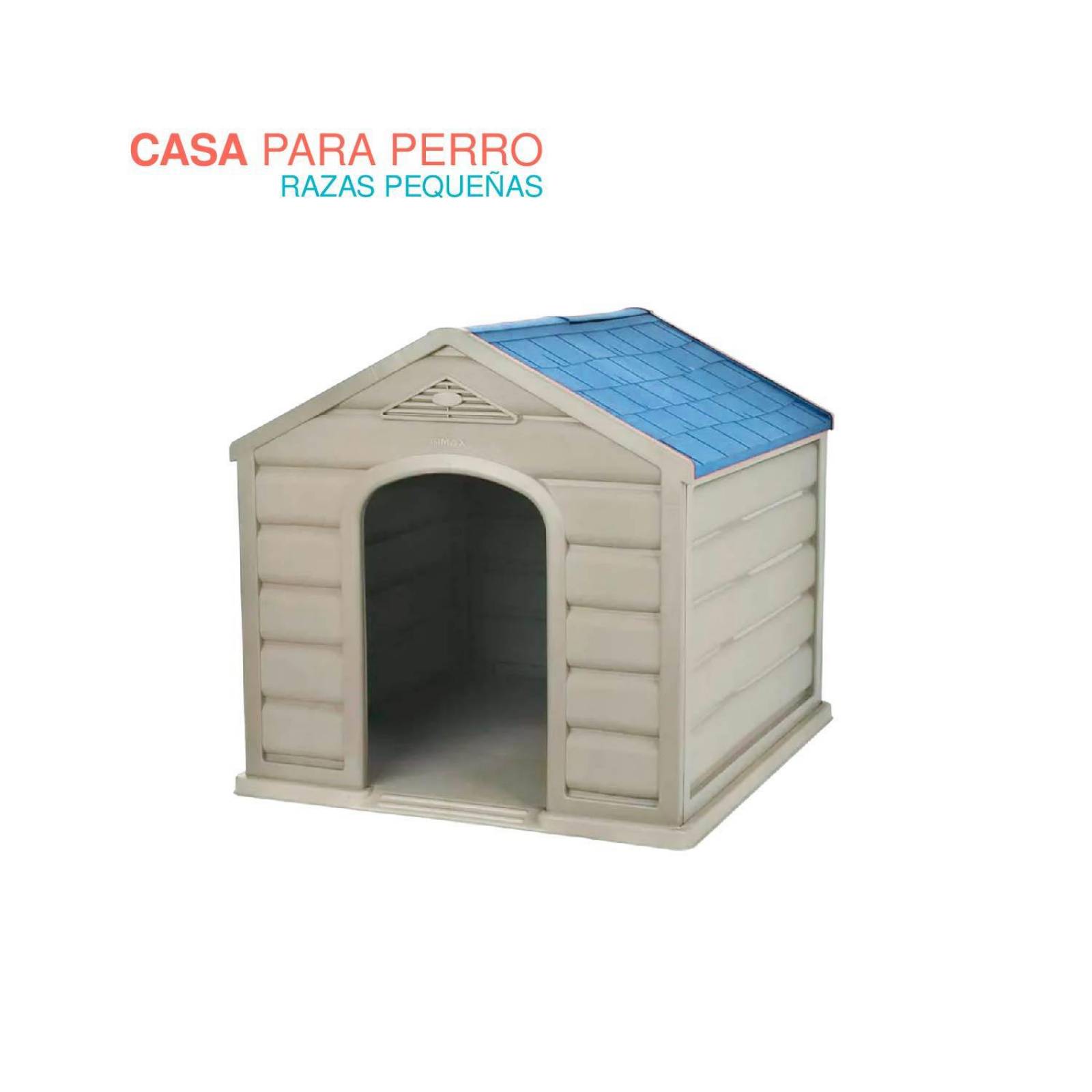 Casa Para Perro Chico Mediano De Plástico Termica Resistente Azul