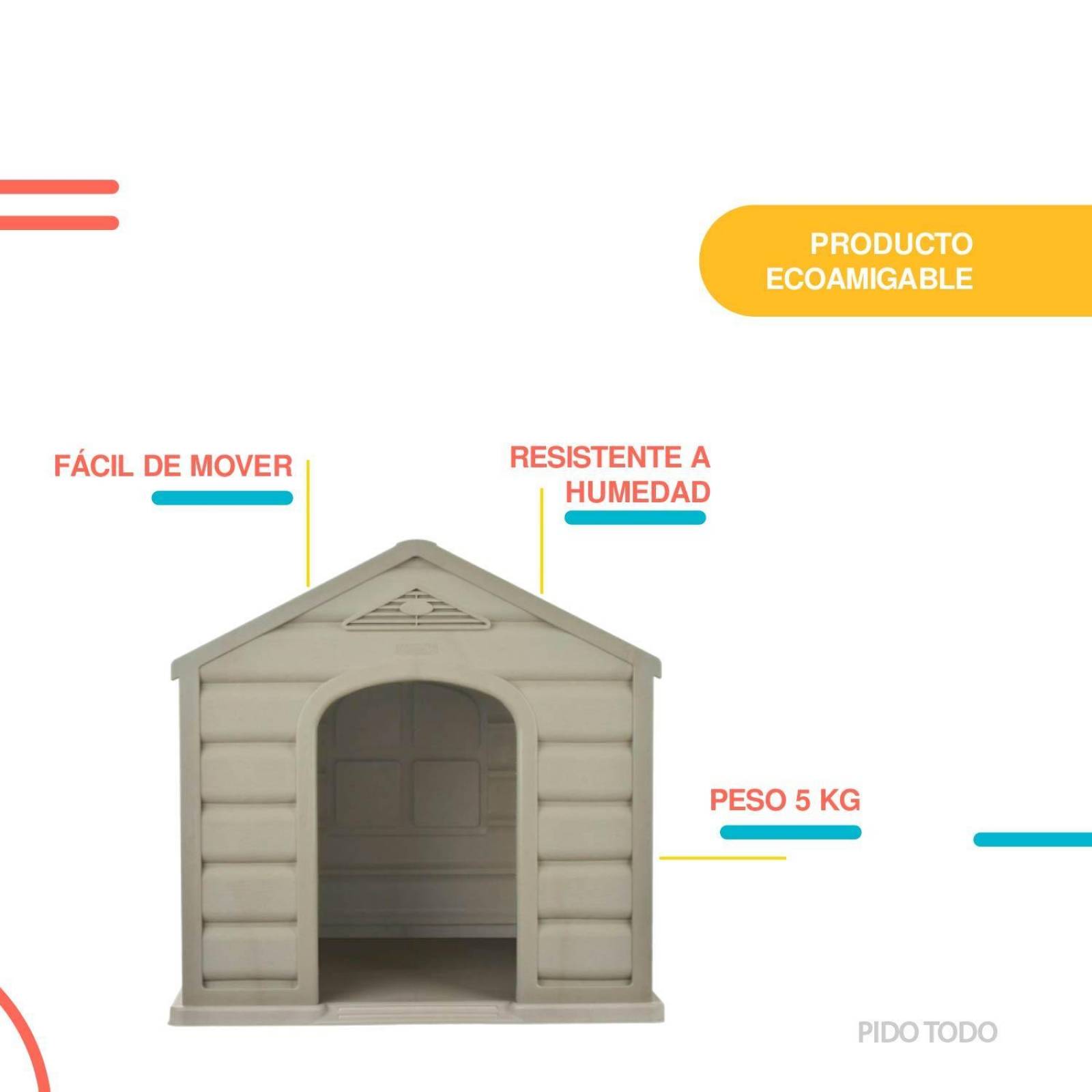 Casa Para Perro Chico Mediano De Plástico Termica Resistente Azul