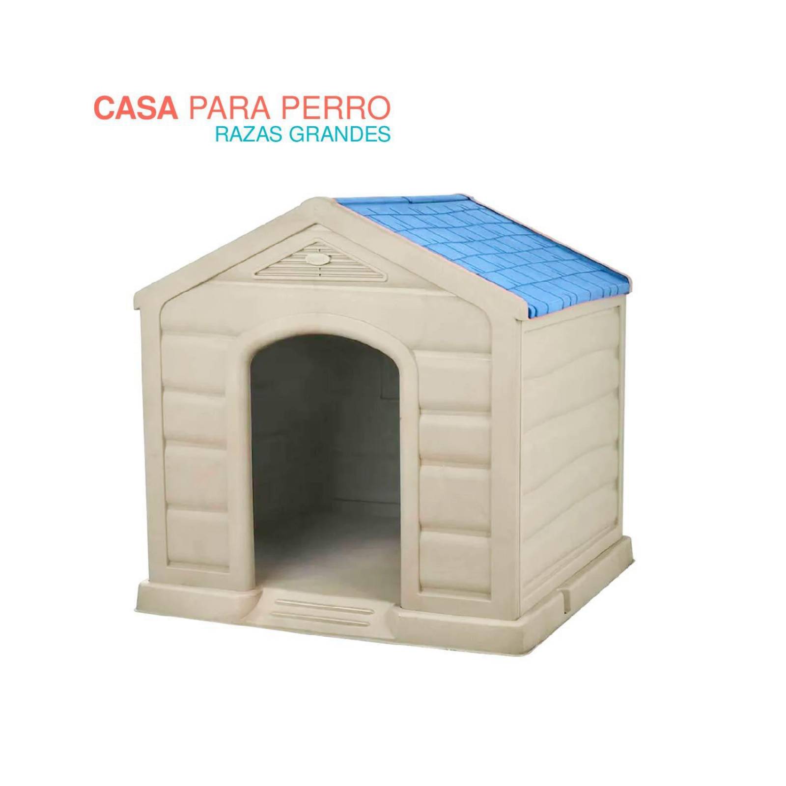 Casa Para Perro Grande Mediano Plastico Termica Resistente Azul