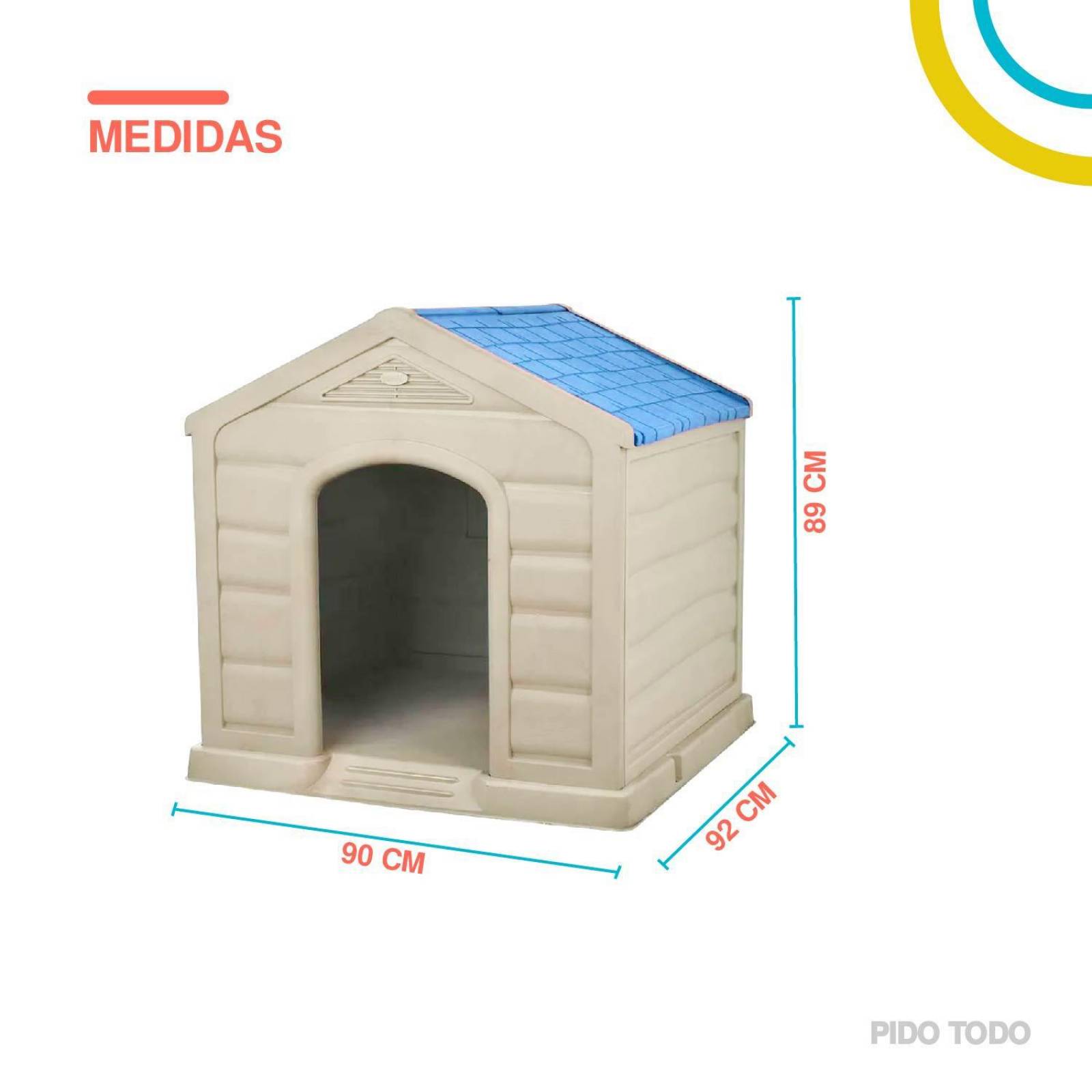 Casa Para Perro Grande Mediano Plastico Termica Resistente Azul