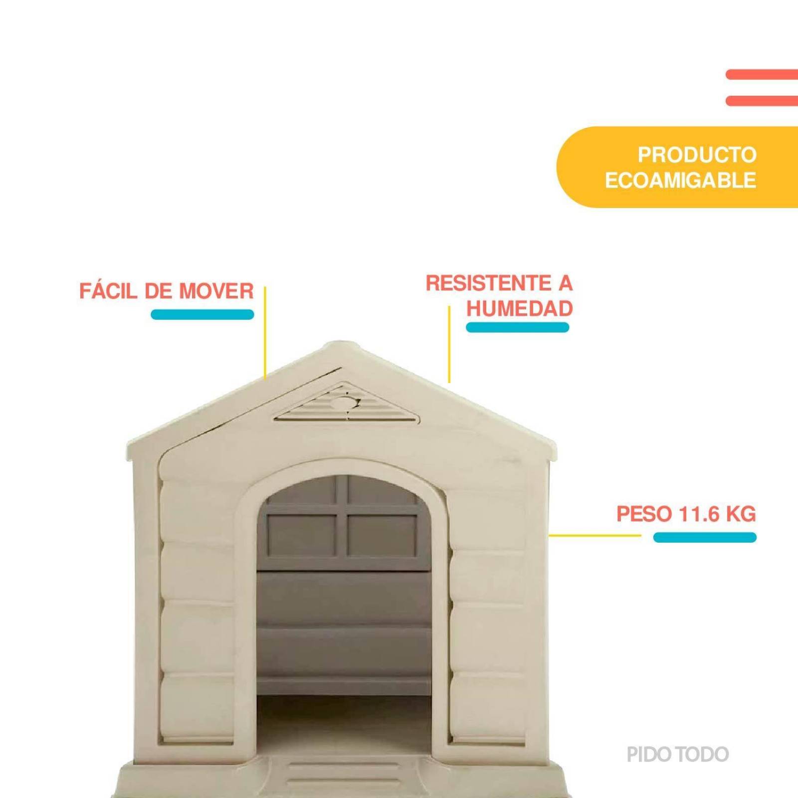 Casa Para Perro Grande Mediano Plastico Termica Resistente Azul