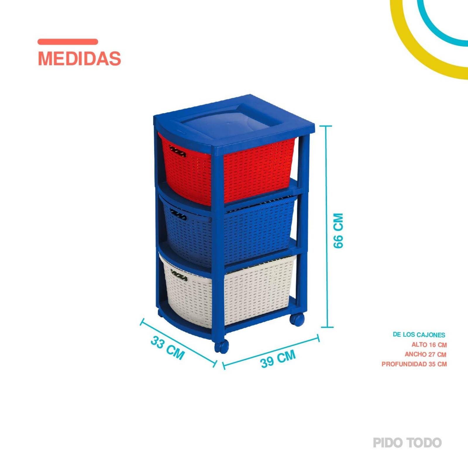 Organizador plastico azul 10 cms plastiken 89100-azul pl