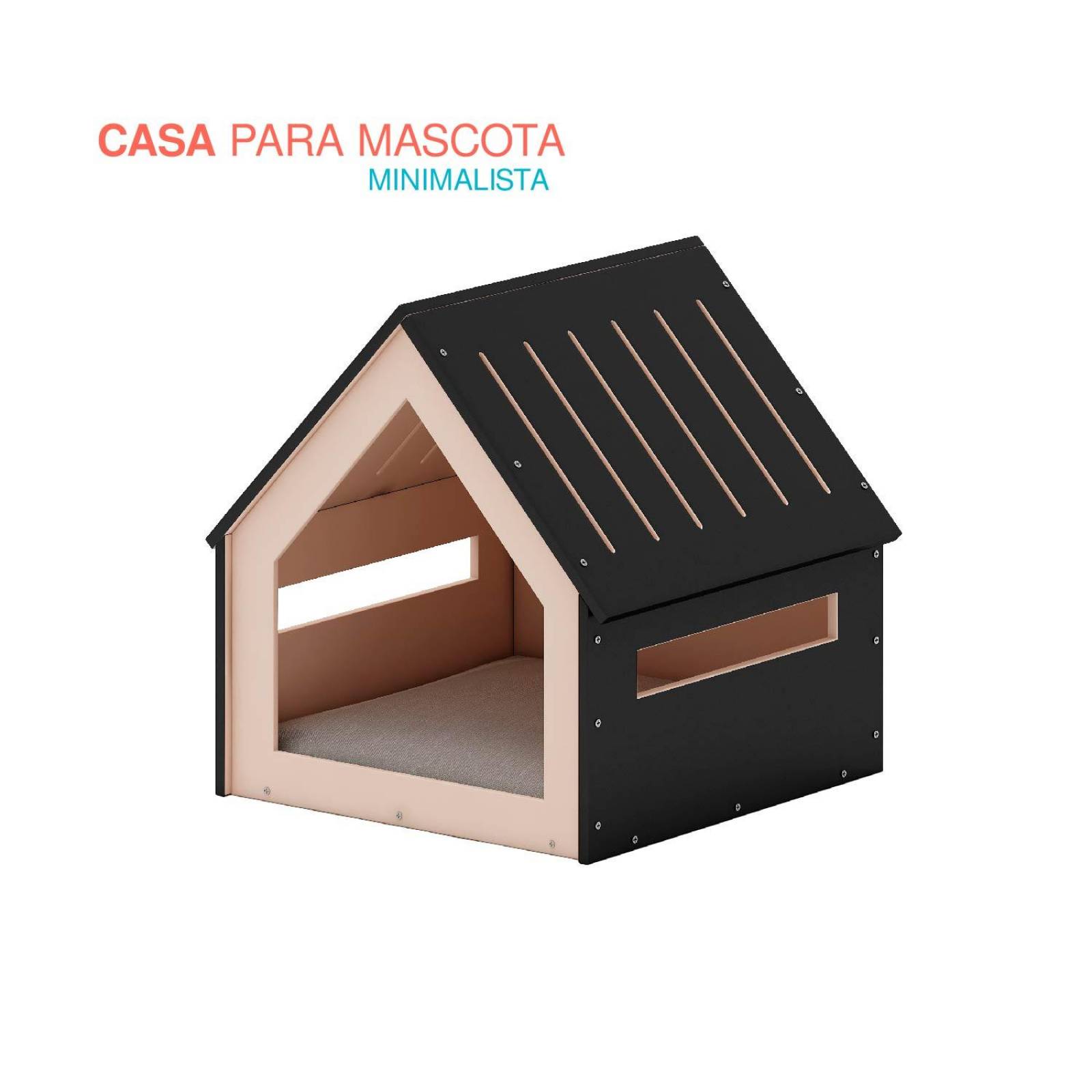 Casa para mascota 82x80.5x81cm Negro