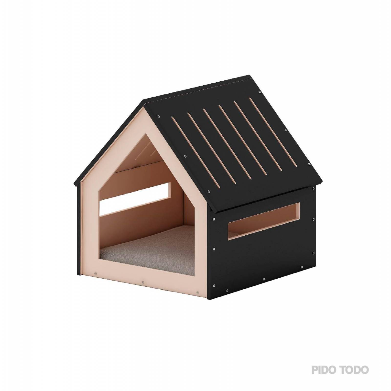 Casa para mascota 82x80.5x81cm Negro