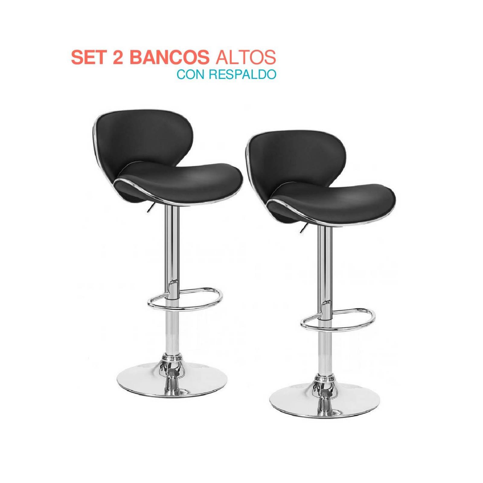 Set de 2 Silla alta con respaldo para comedor 