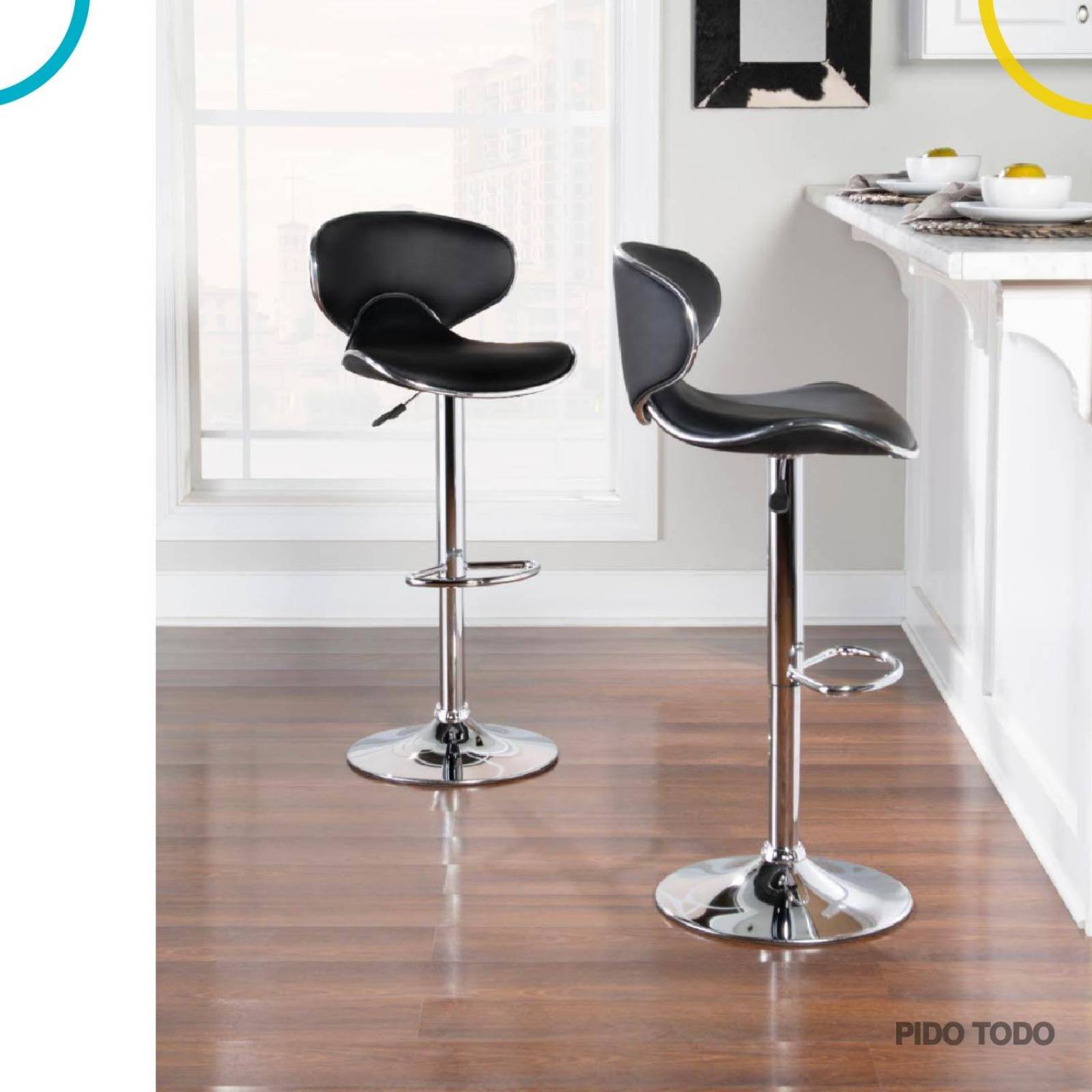 Set de 2 Silla alta con respaldo para comedor 