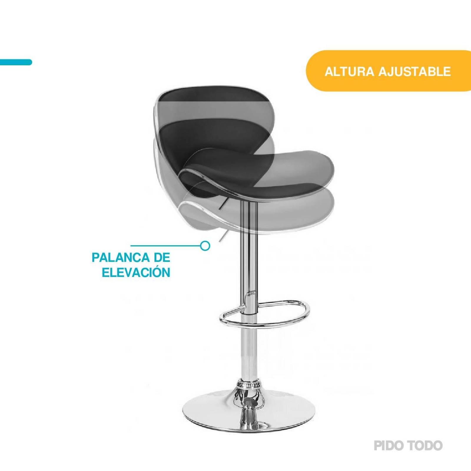 Set de 2 Silla alta con respaldo para comedor 