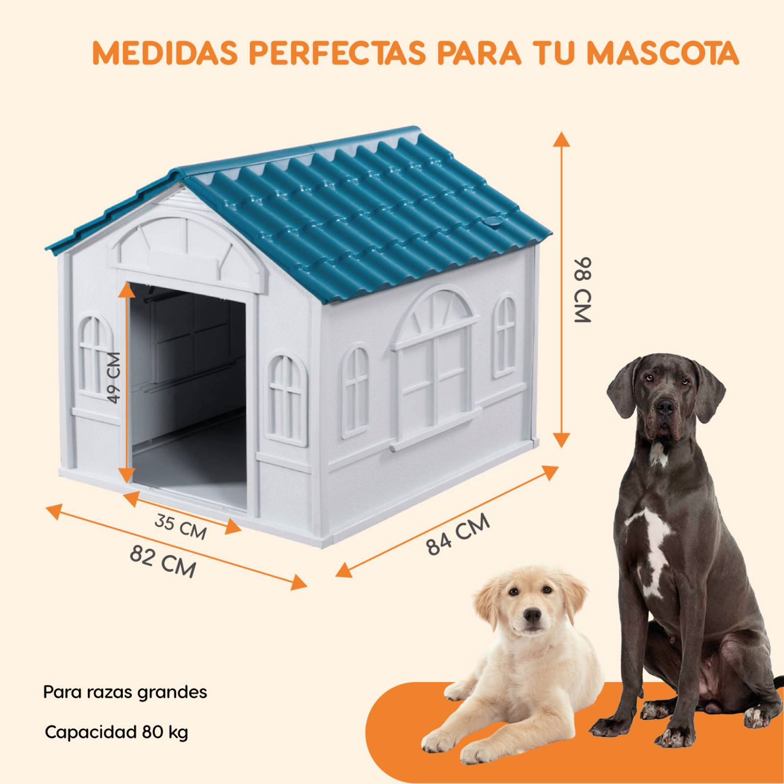 Casa Armable Para Perro Mascota Raza Grande Resistente