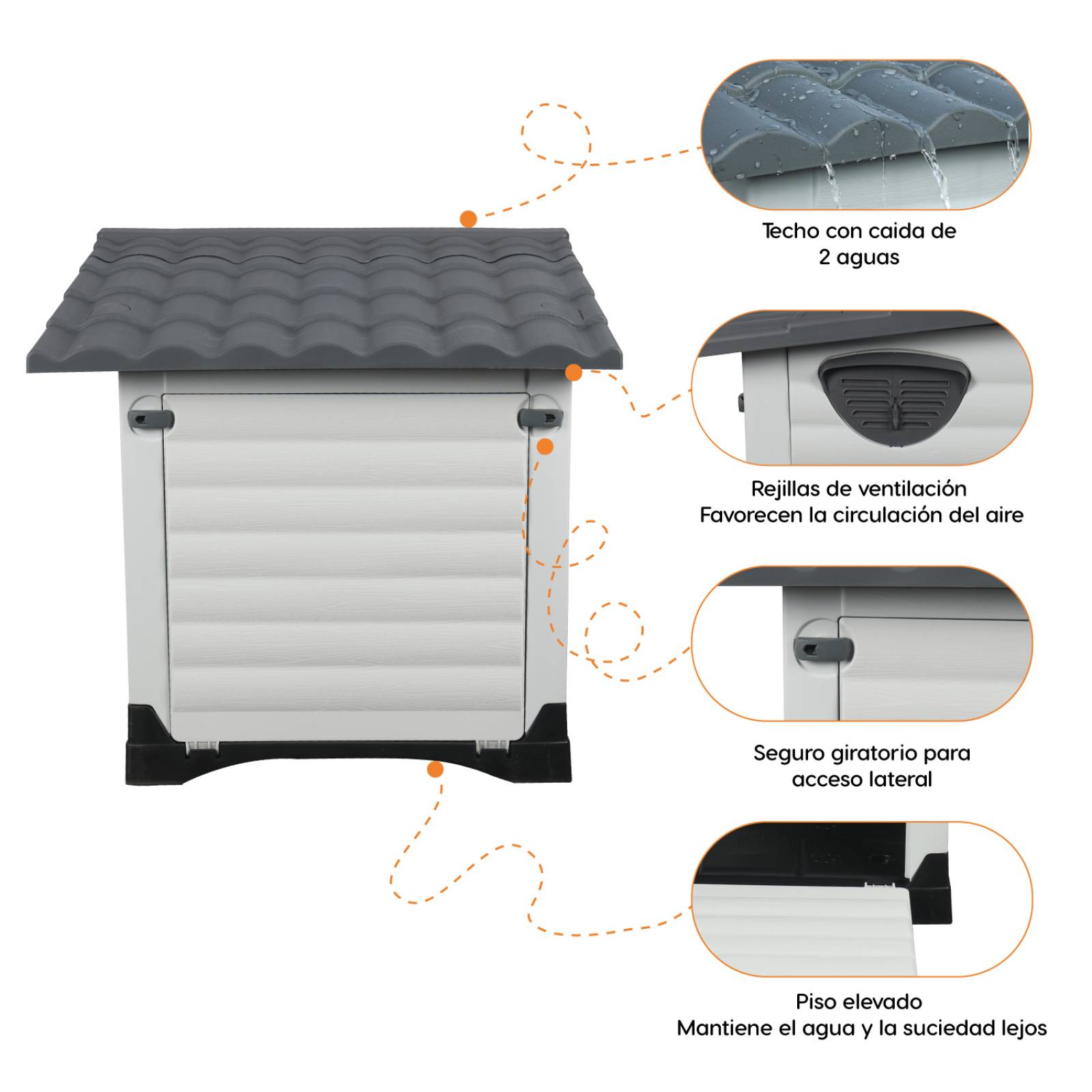 Casa Para Perro Mascota Raza Mediana Grande Armable Plastico