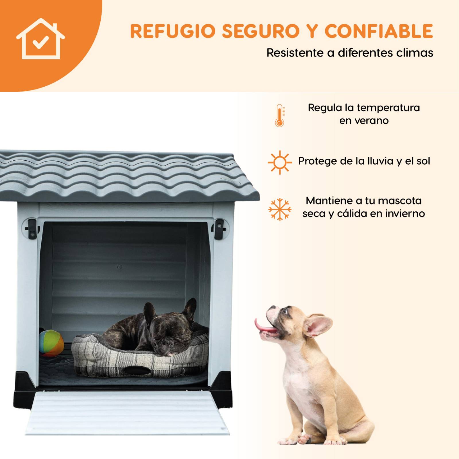 Casa Para Perro Mascota Raza Mediana Grande Armable Plastico