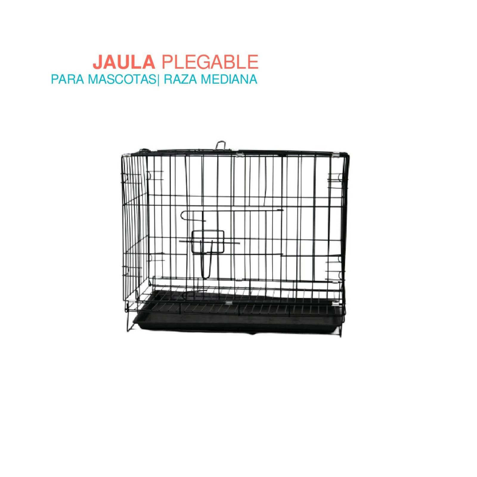 Jaula acero para mascota 61x40x50cm color negro
