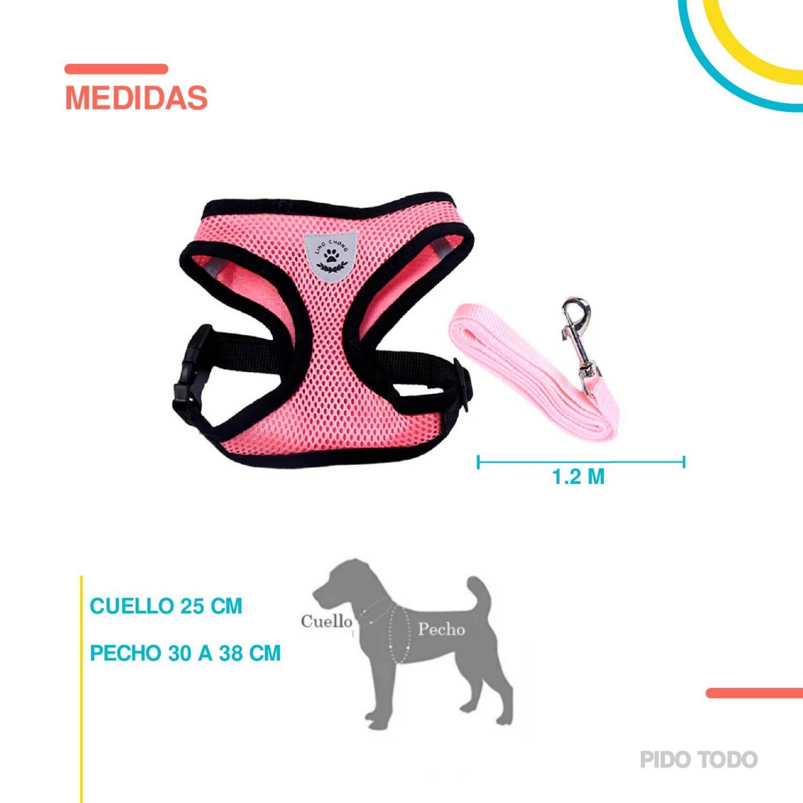 pechera con correa talla S 26cm Rosa