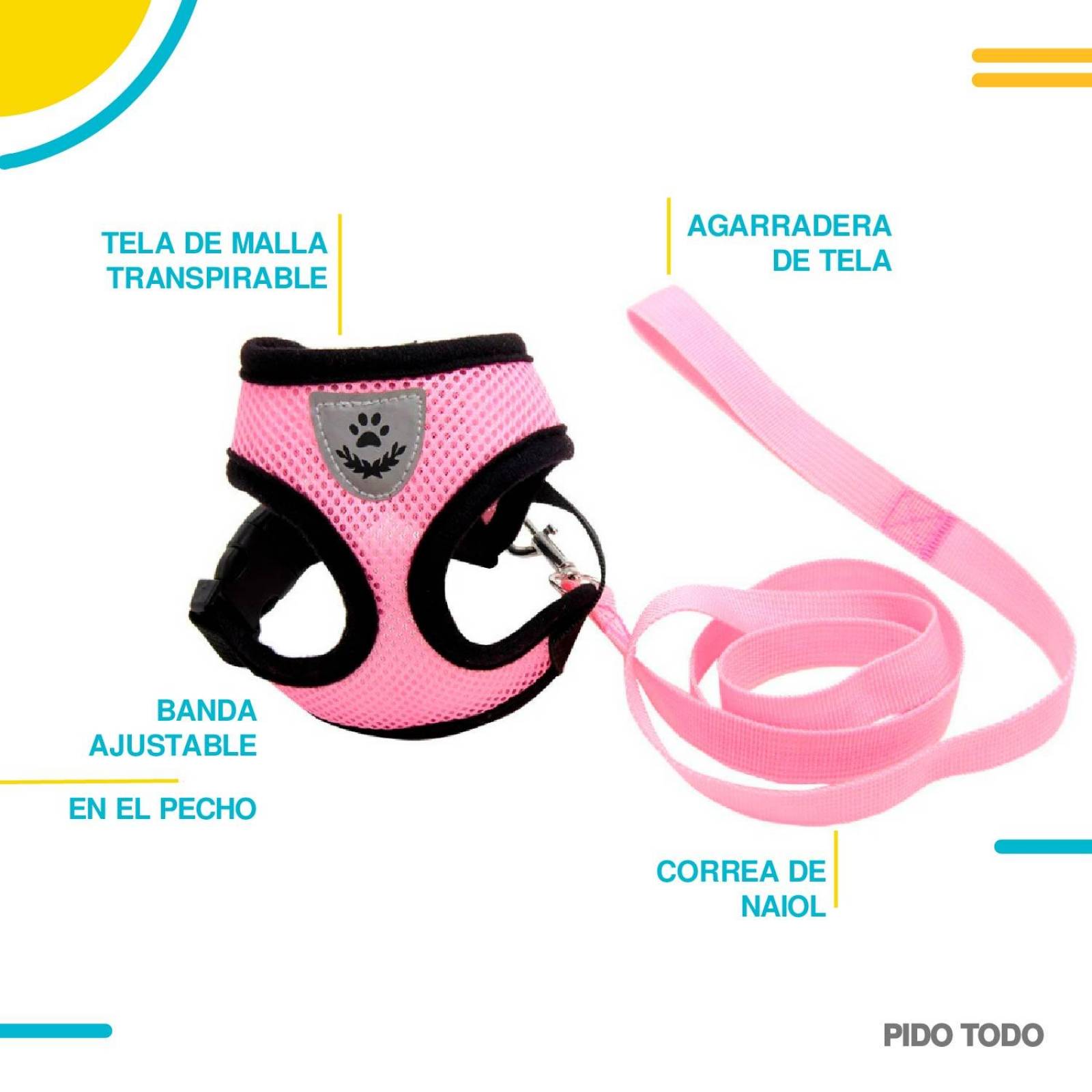 pechera con correa talla S 26cm Rosa