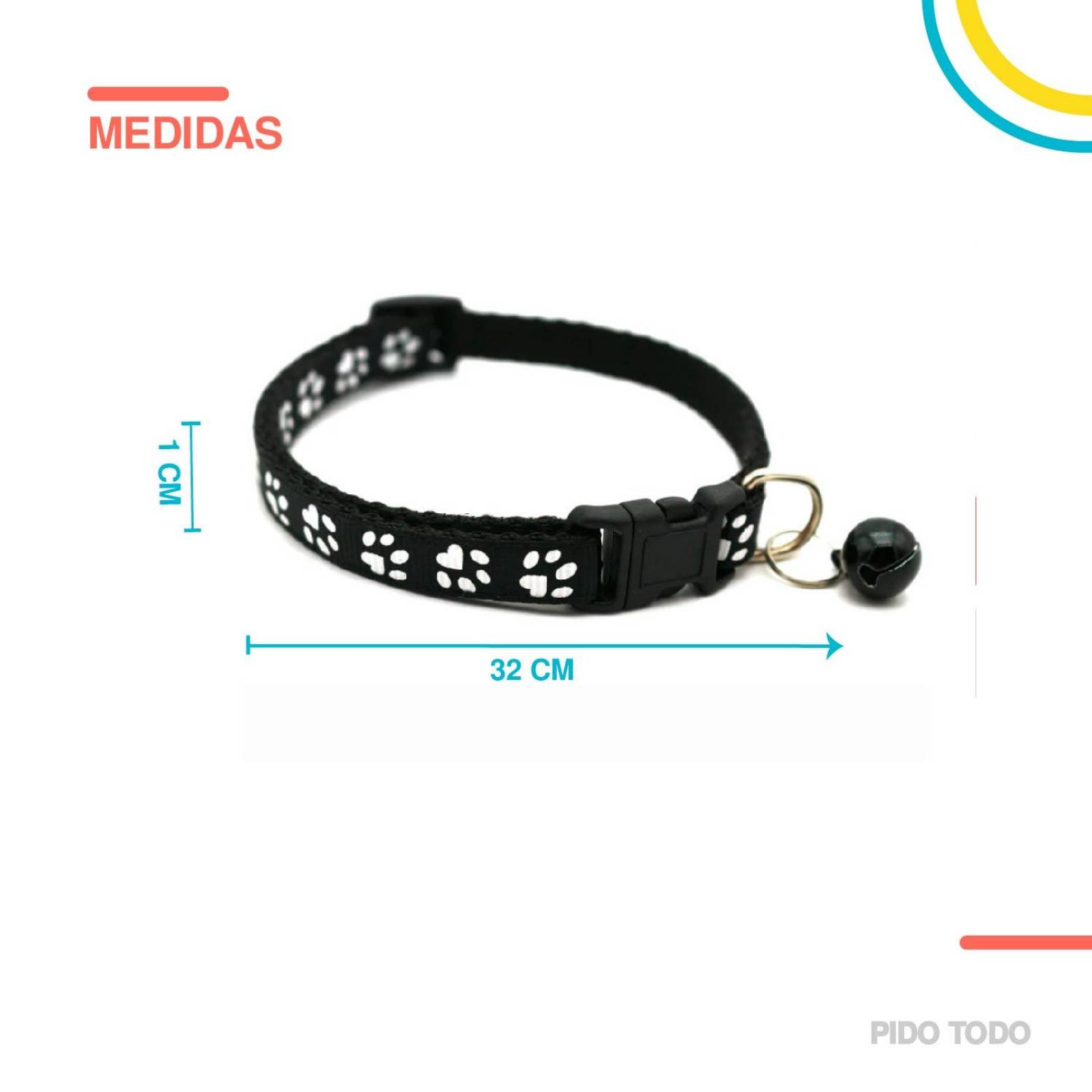 collar para mascota talla CH 19-32cm Negro