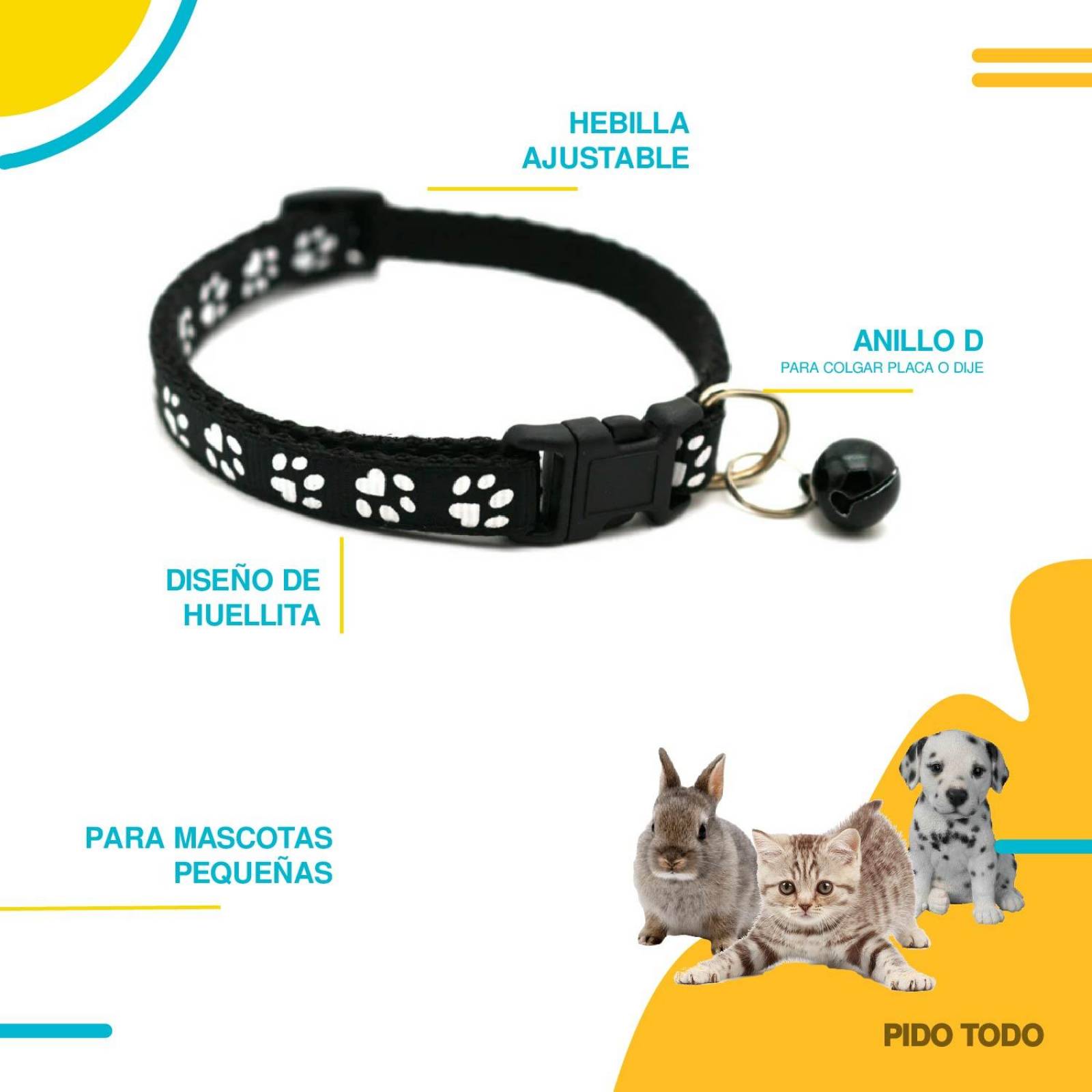 collar para mascota talla CH 19-32cm Negro