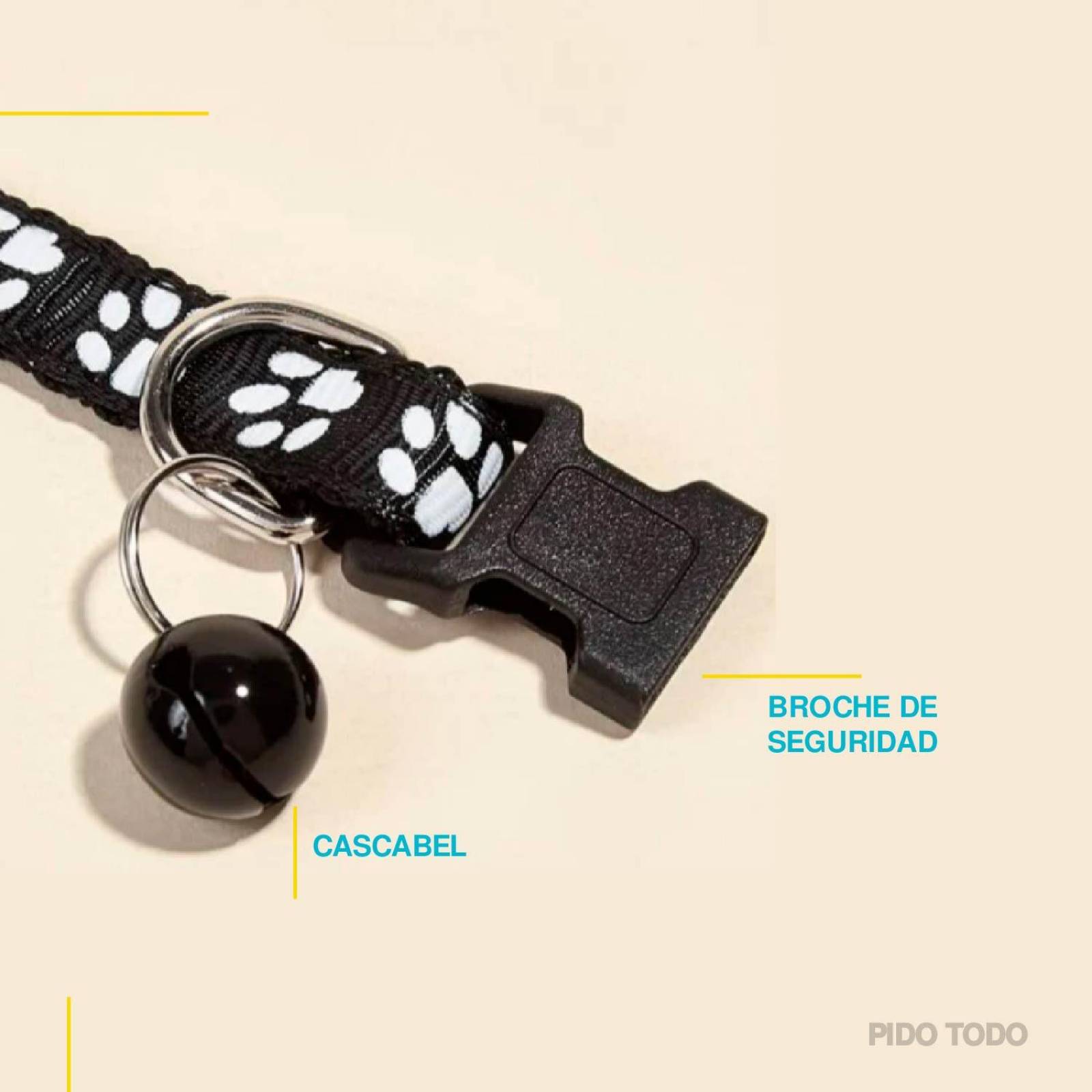 collar para mascota talla CH 19-32cm Negro