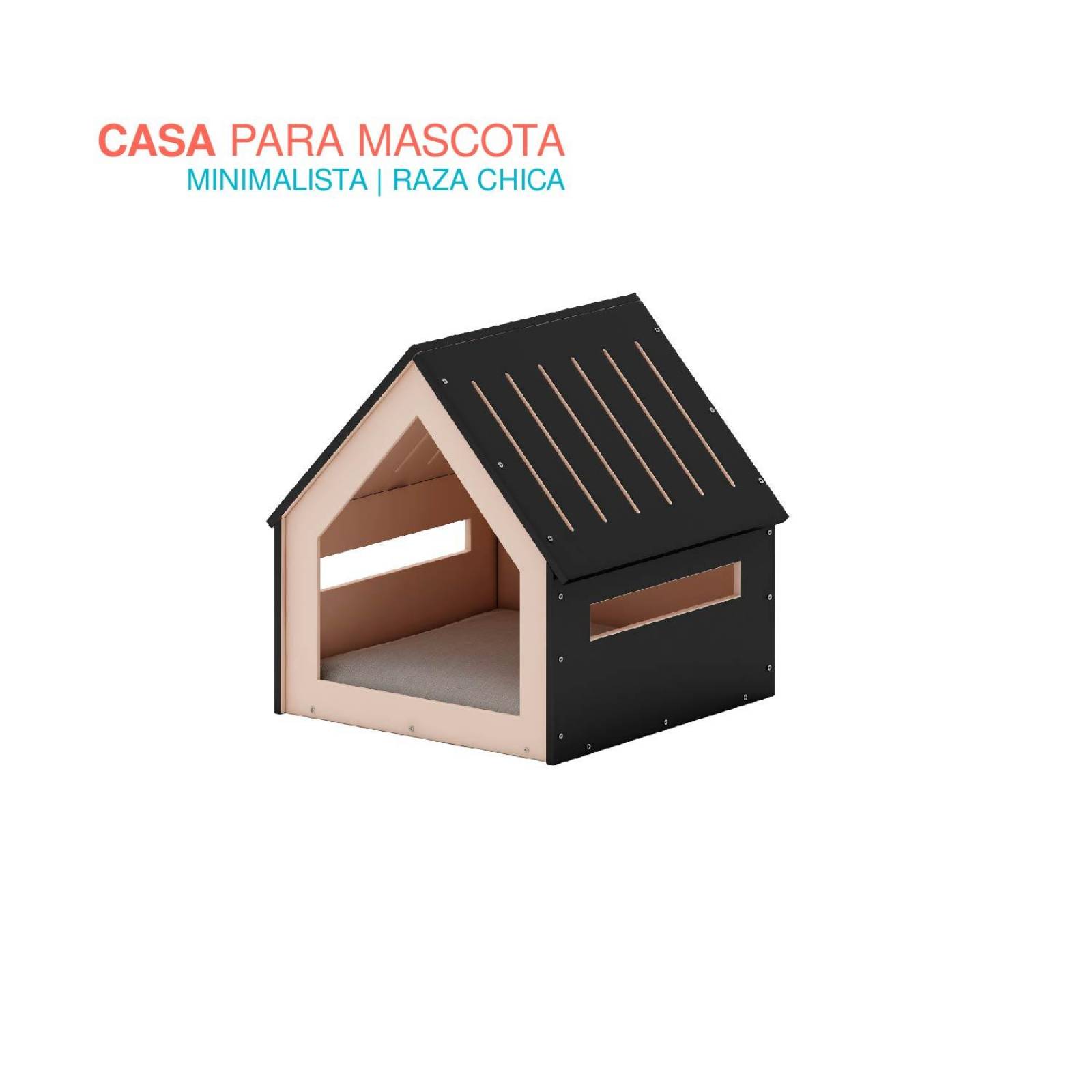 Casa para mascota 48x48x48cm Negro