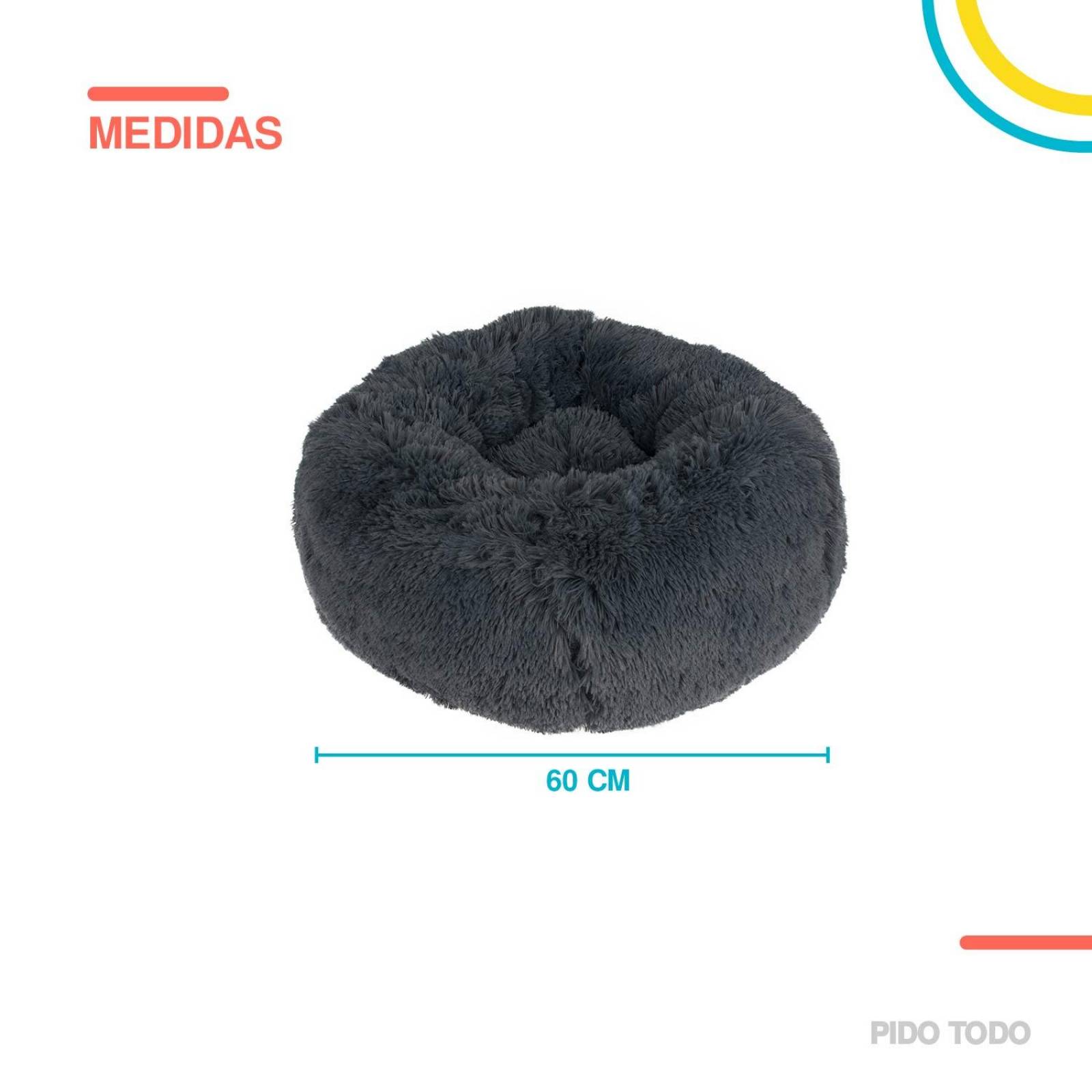 cama tipo puff para mascota 60 cm Gris