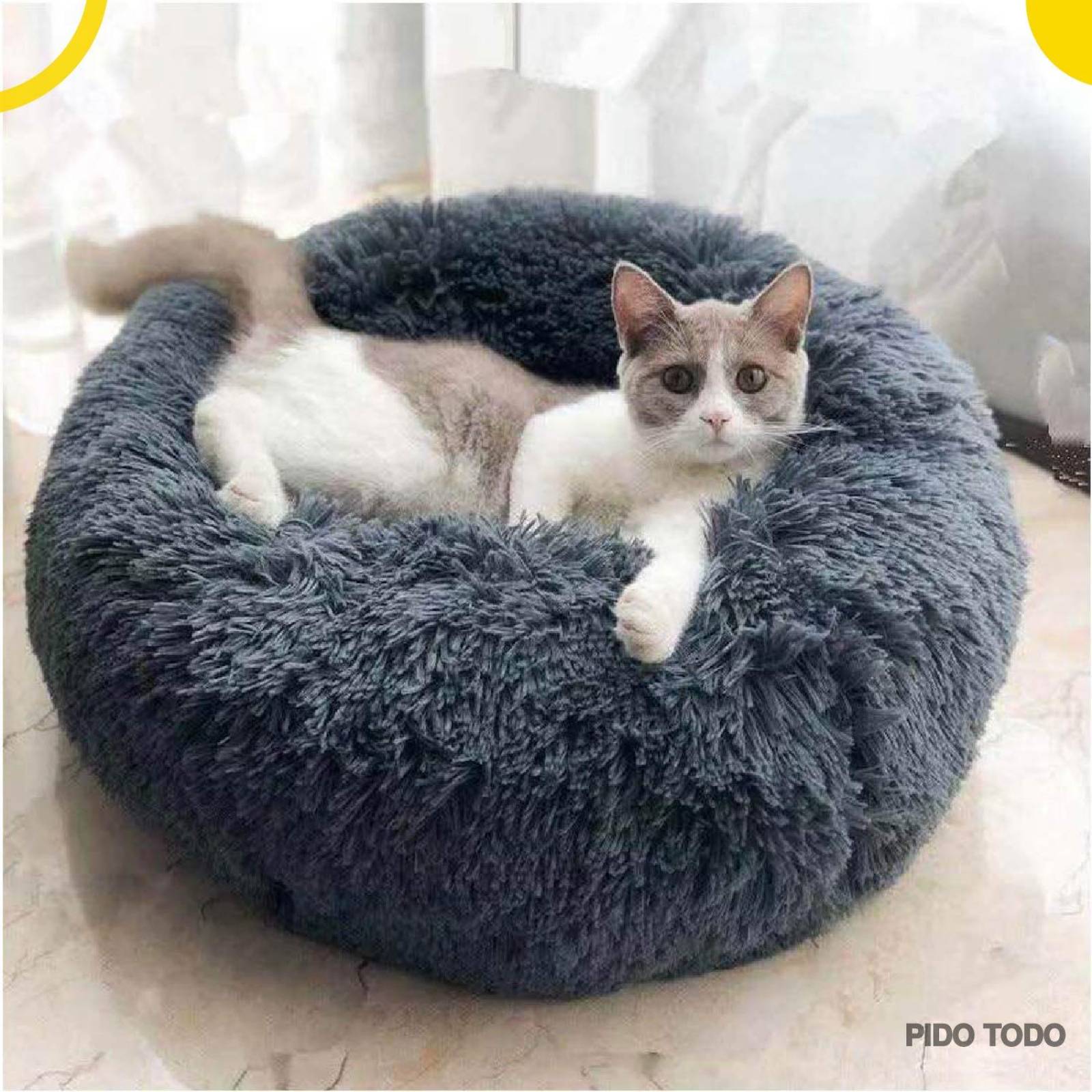 cama tipo puff para mascota 60 cm Gris