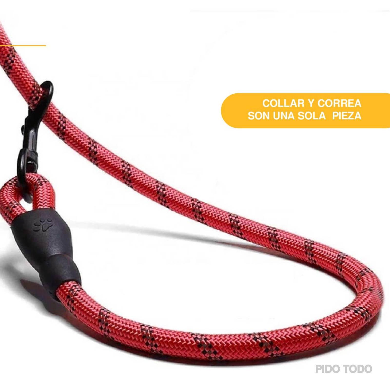 correa nylon para mascota 1.5 m largo Rojo