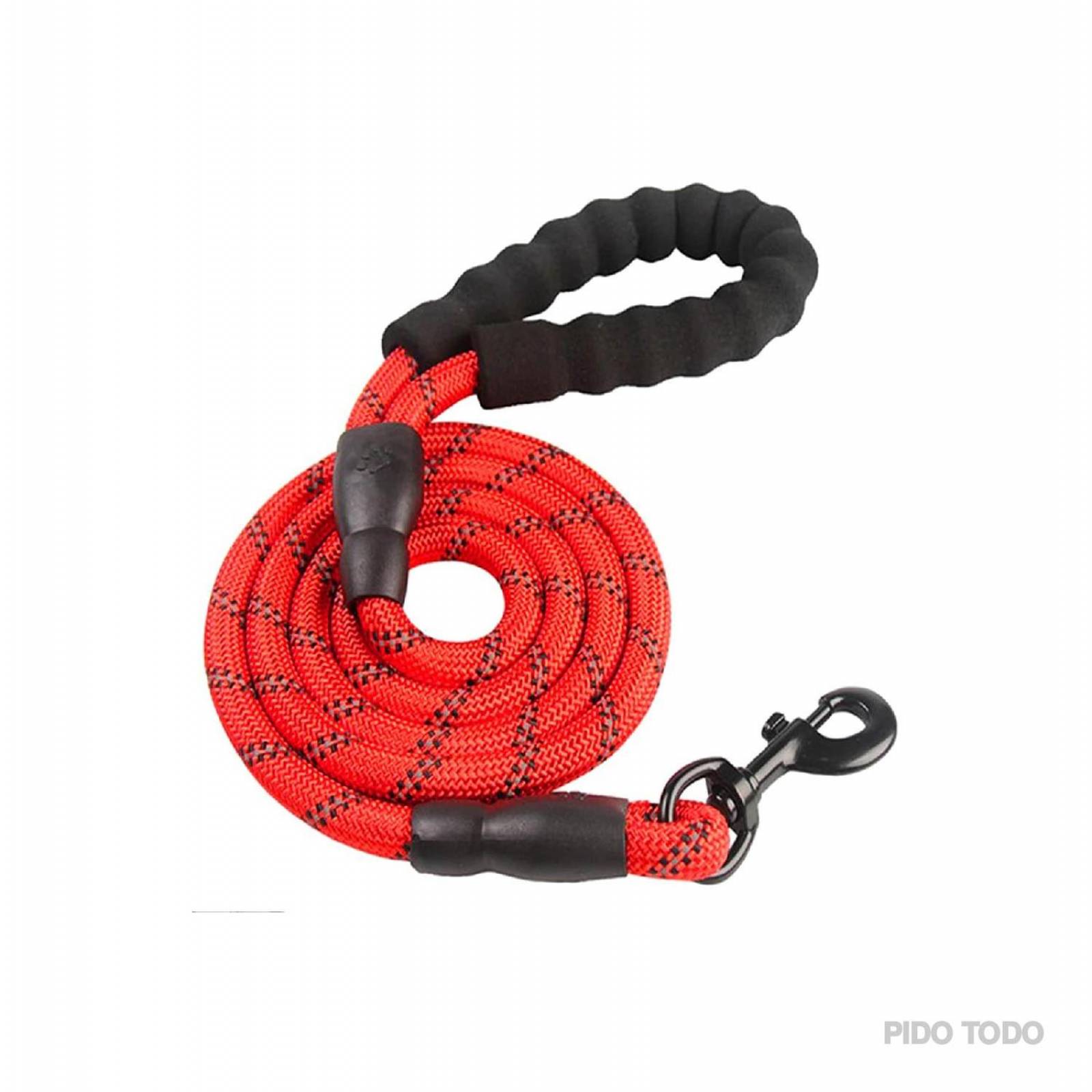 correa nylon para mascota 1.5 m largo Rojo