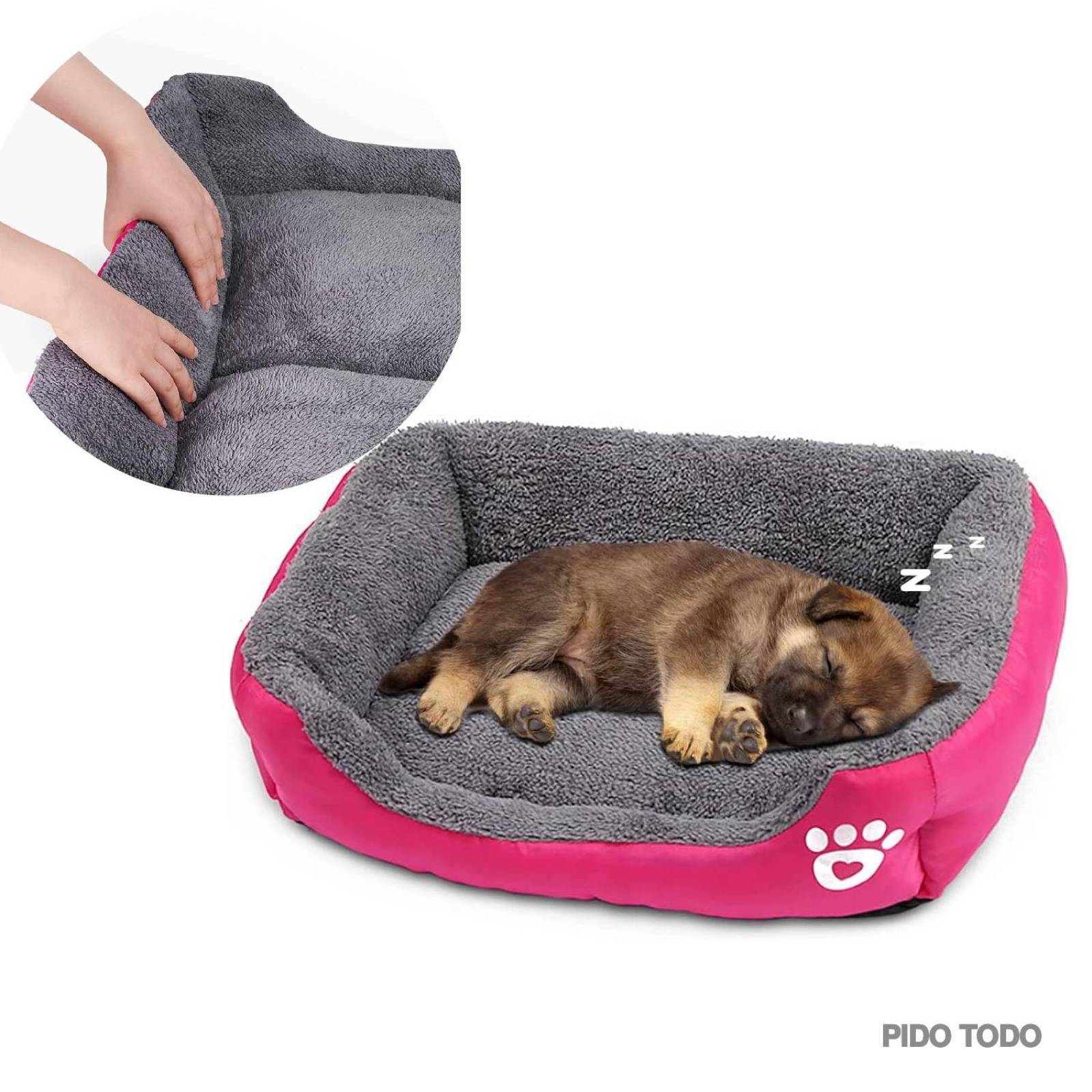 cama para mascotas 54x40x14cm Rosa