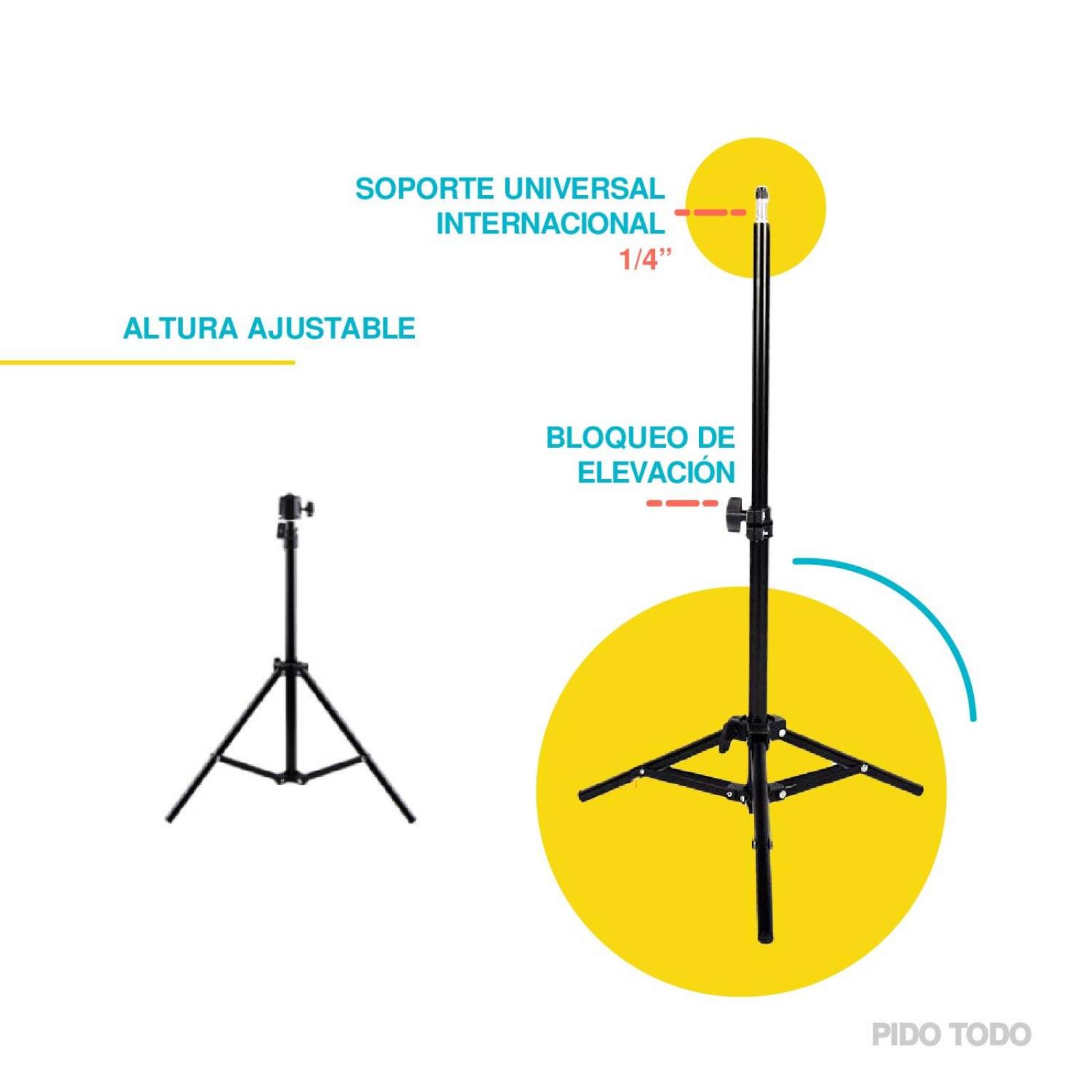 RGB Aro Luz LED 18in con 3 Soportes para Celular