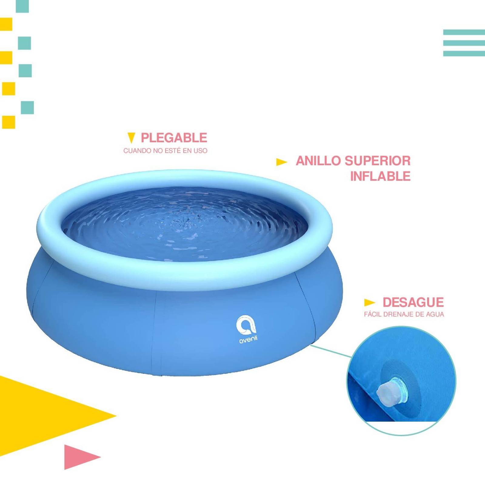 Alberca Psicina Circular 2.4 mts